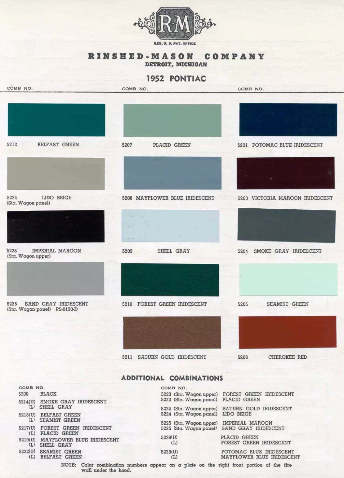 Paint color examples, their ordering codes, the oem color code, and vehicles the color was used on