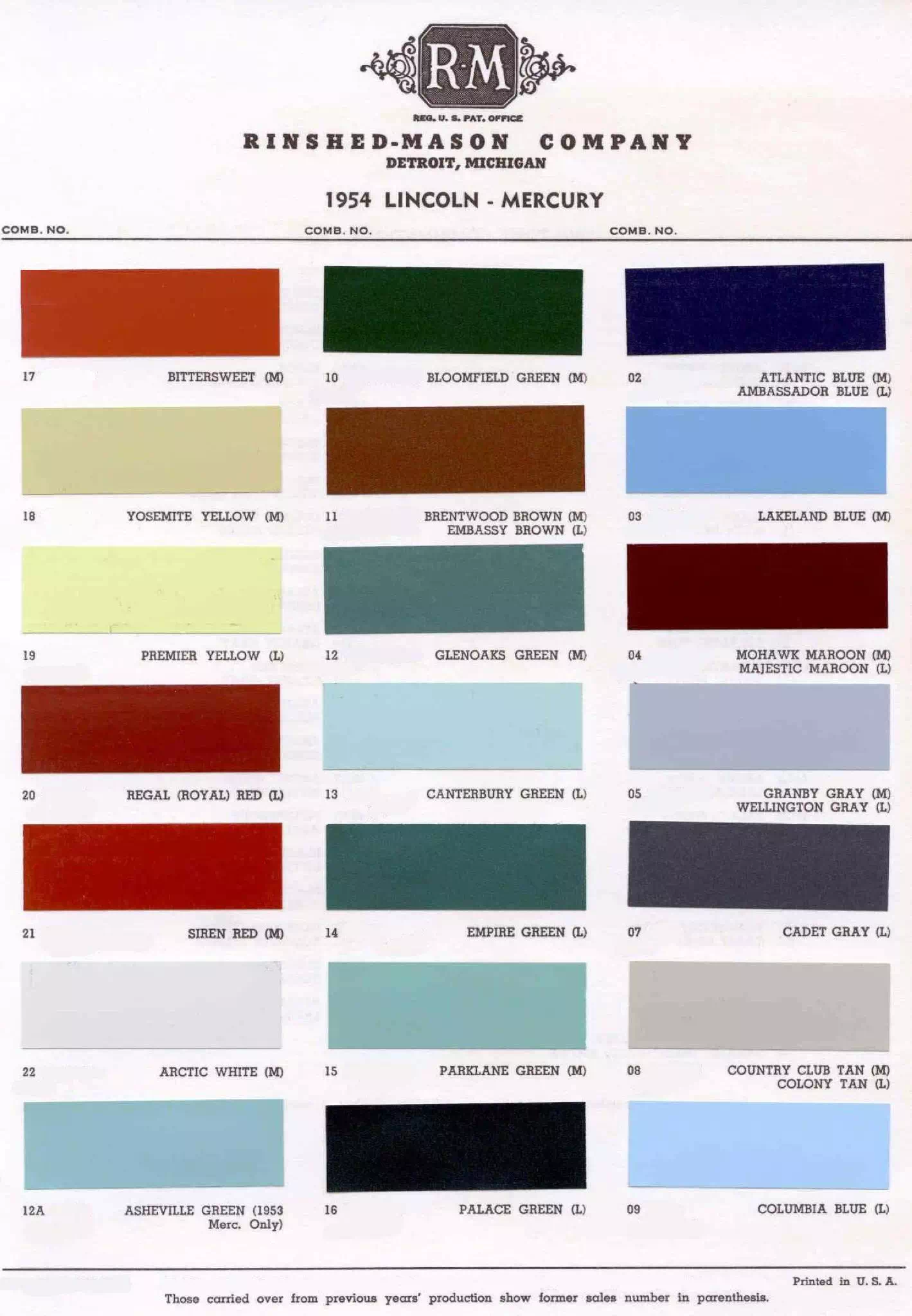 Color examaples and the codes to look them up to get touch up paint or respray for Mercury Vehicles