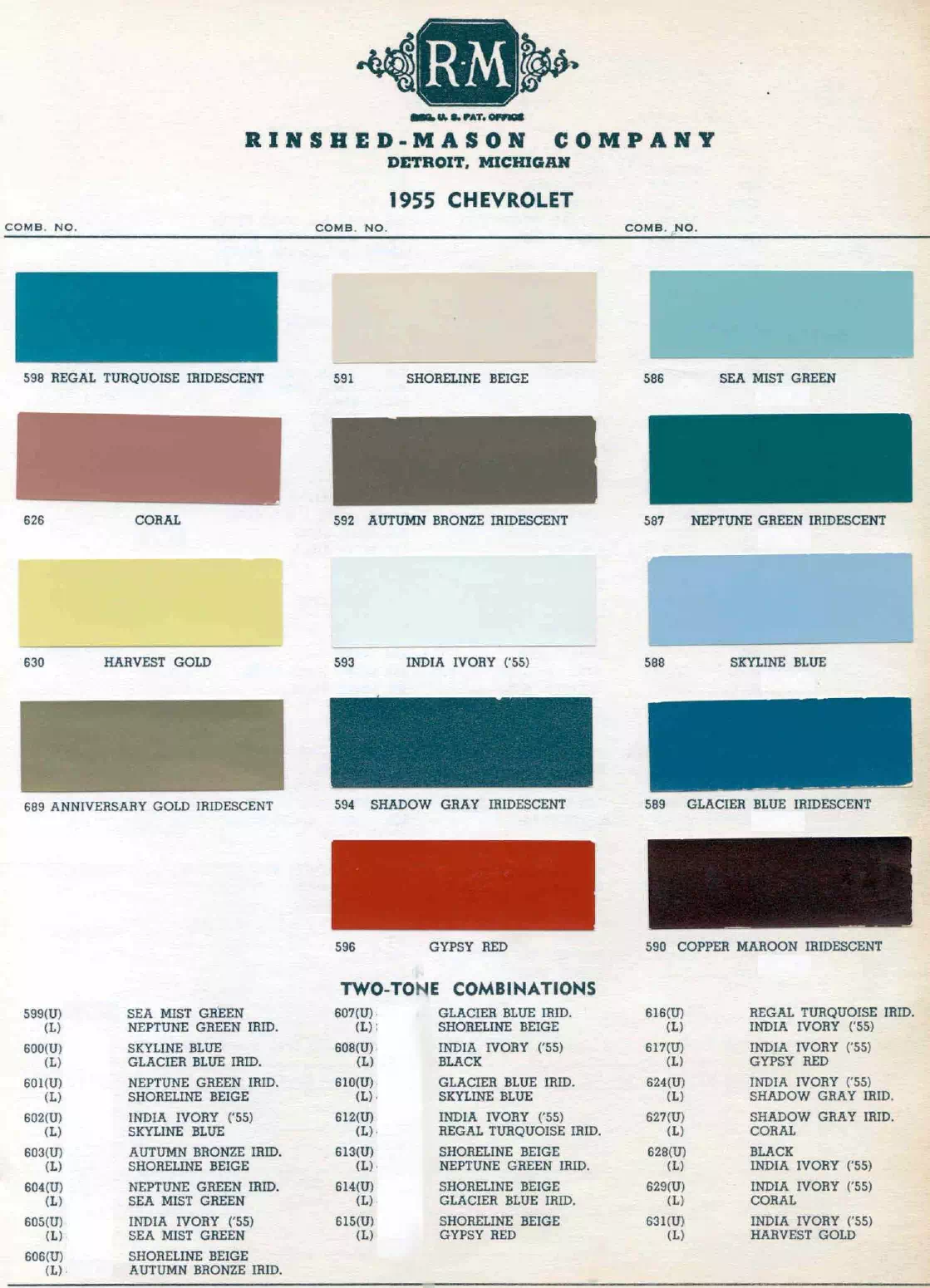 Paint color examples, their ordering codes, the oem color code, and vehicles the color was used on