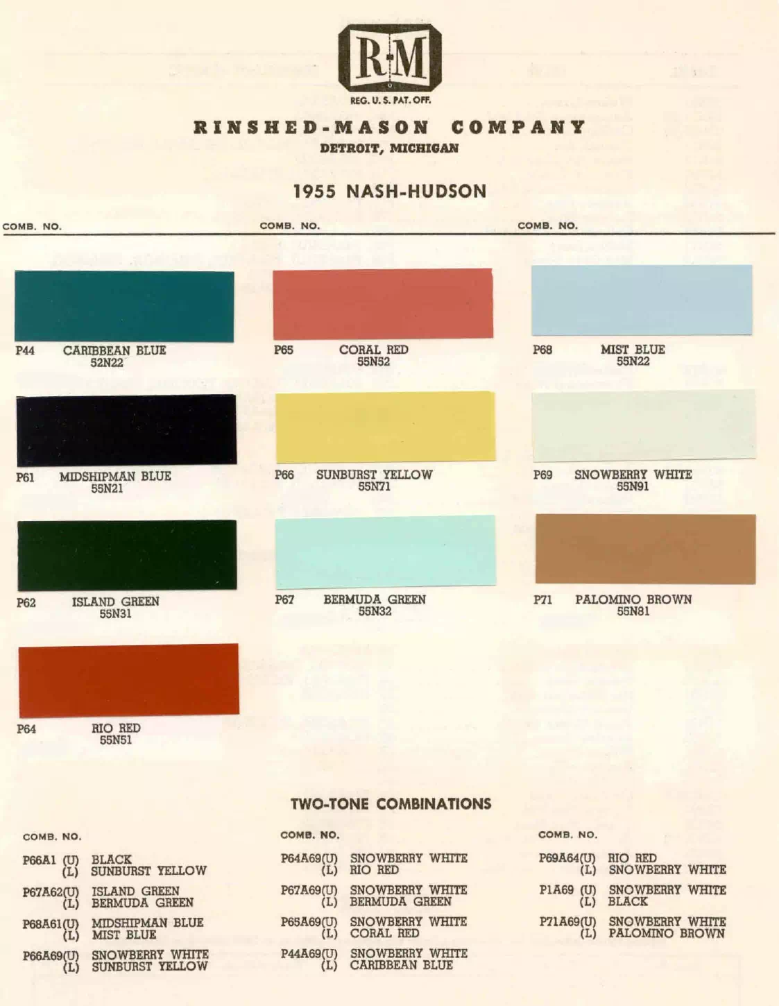 Paint color examples, their ordering codes, the oem color code, and vehicles the color was used on