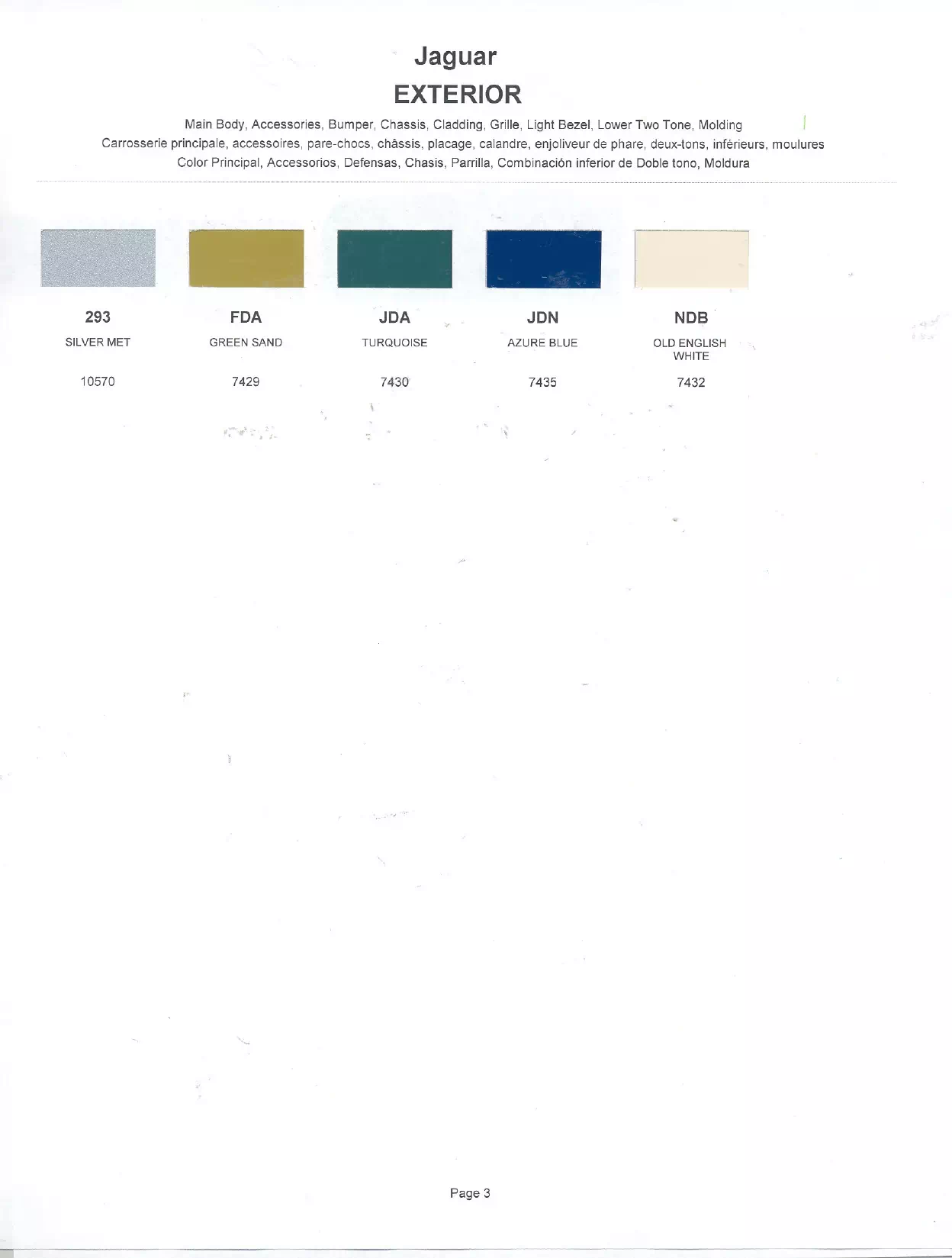 Paint color examples, their ordering codes, the oem color code, and vehicles the color was used on