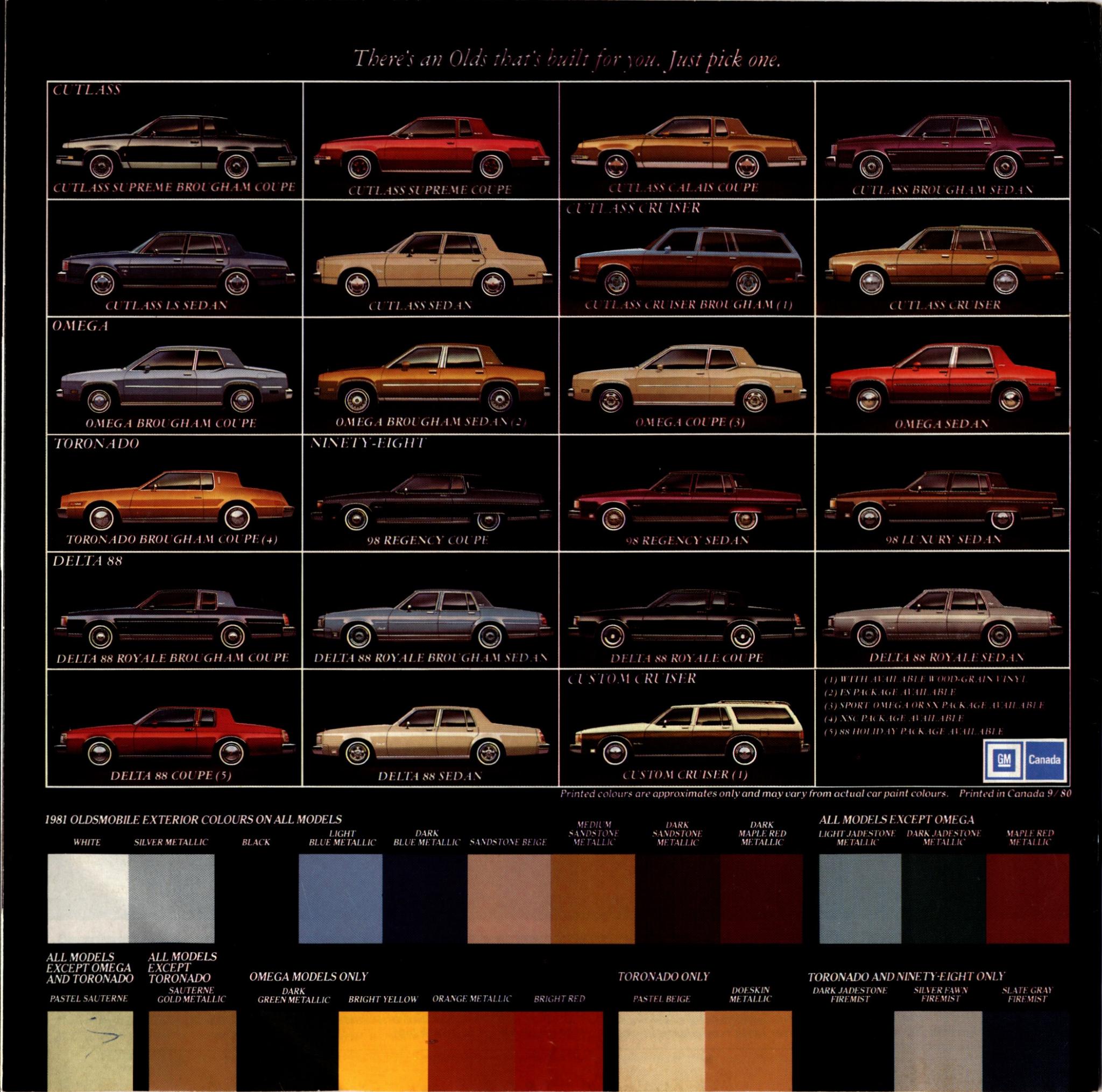 Oldsmobile Paint & Color Code Chart