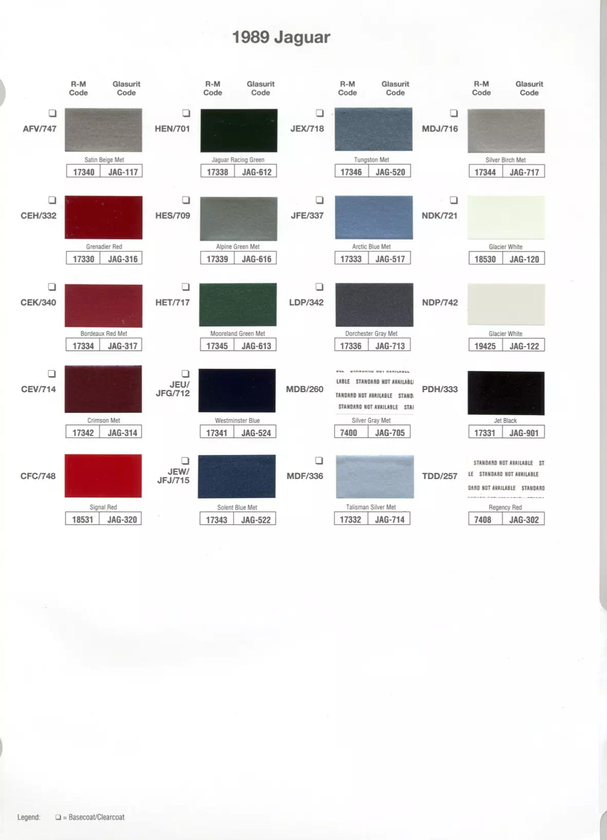 Paint color examples, their ordering codes, the oem color code, and vehicles the color was used on