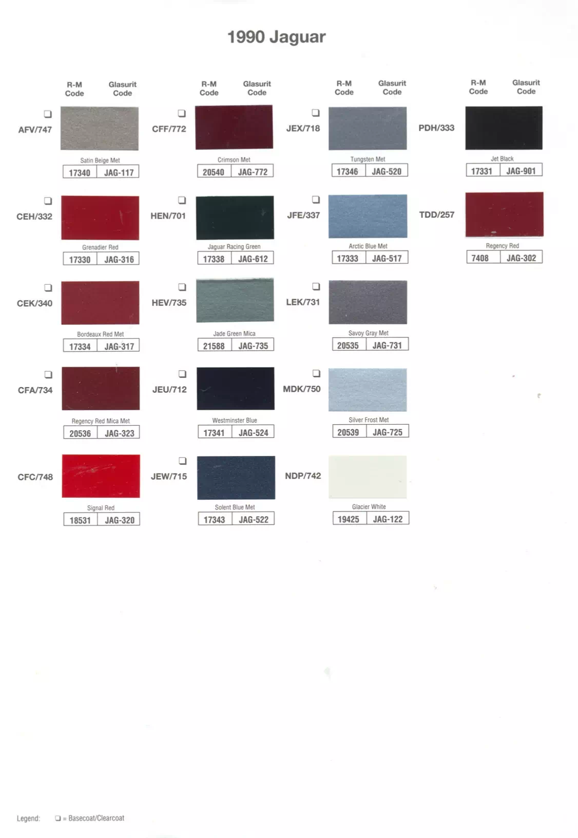 Paint color examples, their ordering codes, the oem color code, and vehicles the color was used on