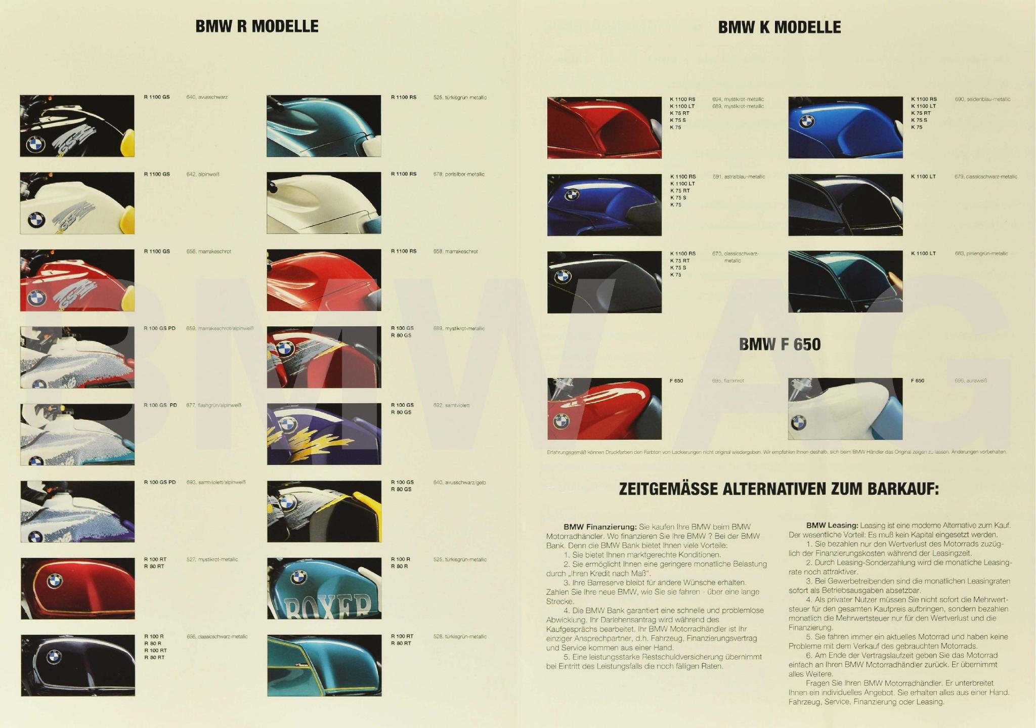 Bmw - Motorcycles Paint Codes & Color Charts