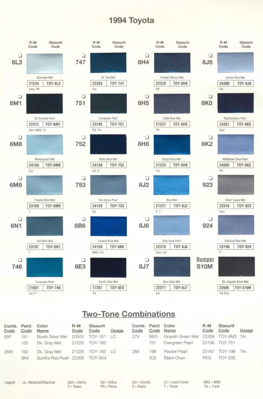 Toyota and lexus vehicle paint codes for exterior cars, ordering codes and  color shades