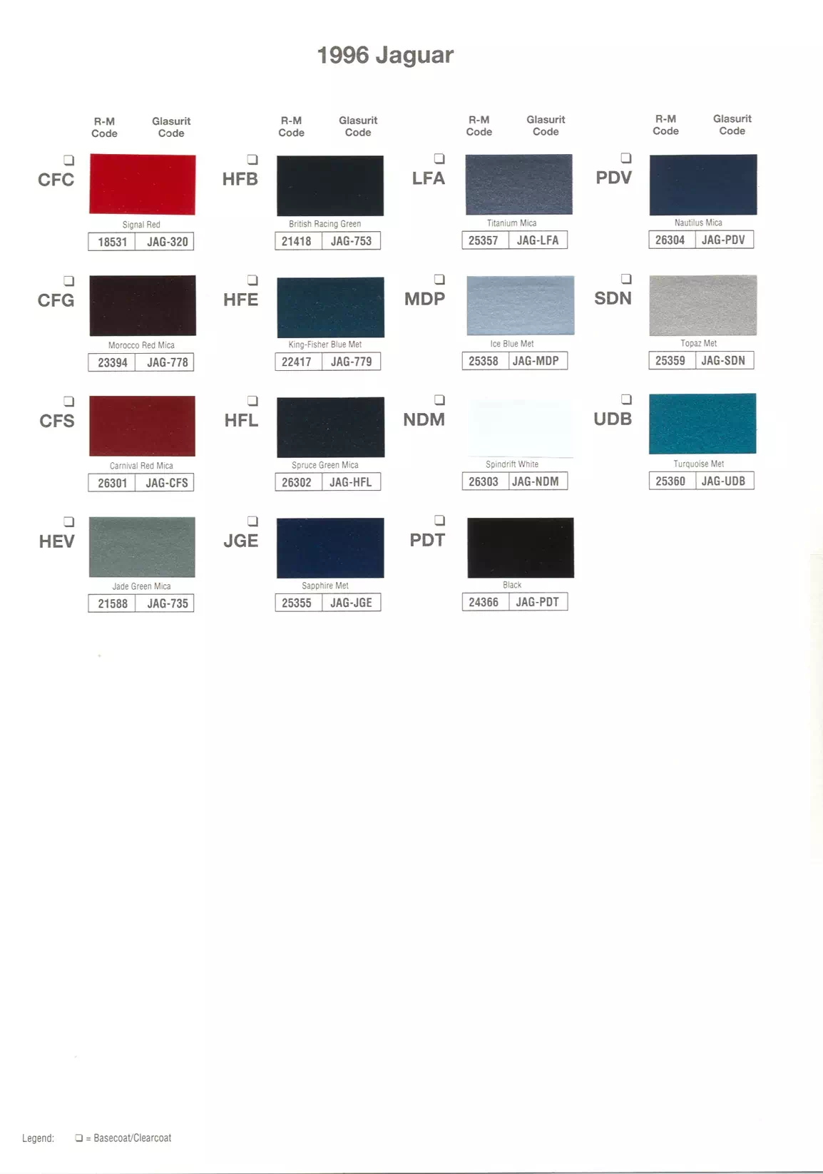 Paint color examples, their ordering codes, the oem color code, and vehicles the color was used on