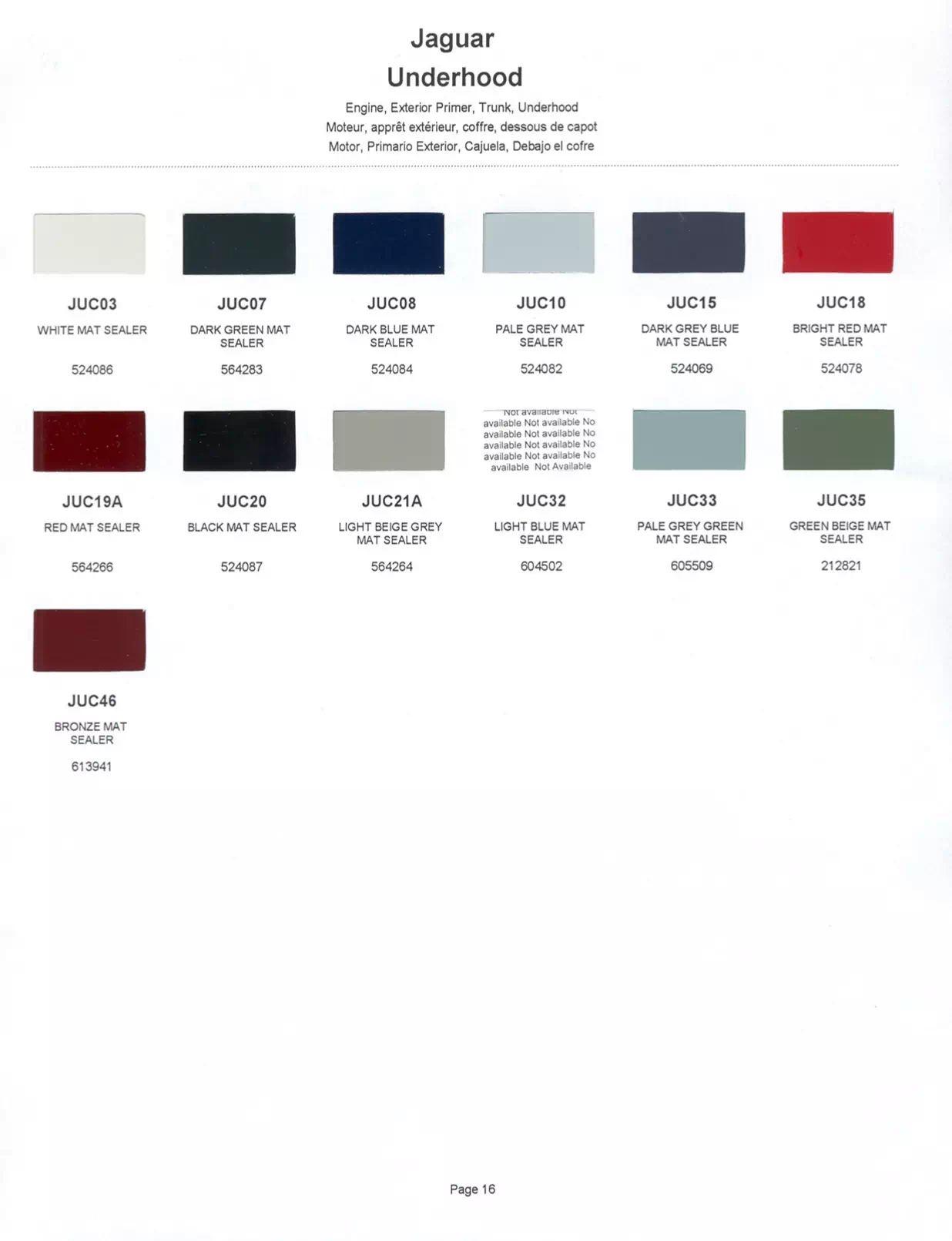 Paint color examples, their ordering codes, the oem color code, and vehicles the color was used on