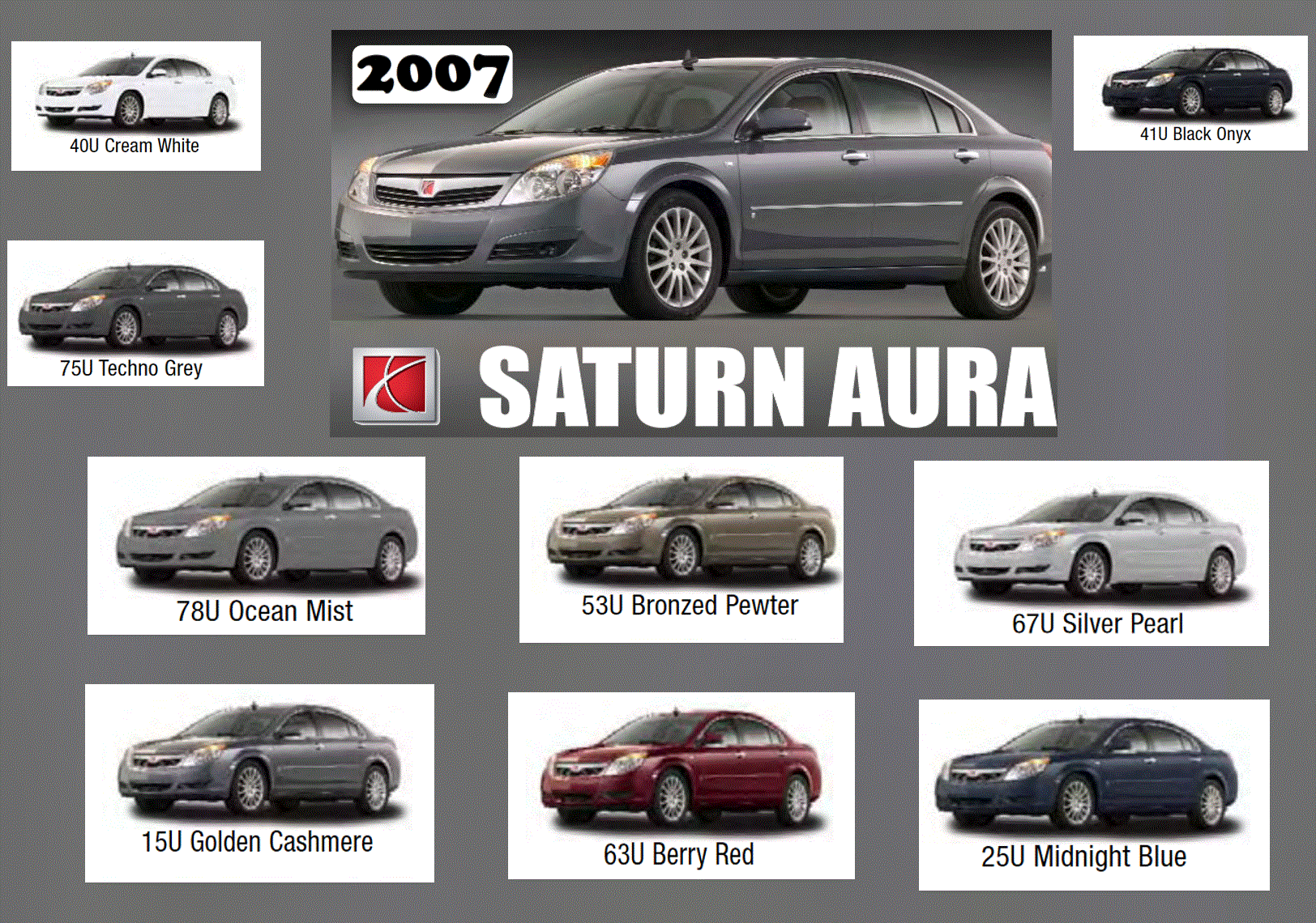 Exterior Color Codes and Color Examples for Saturn