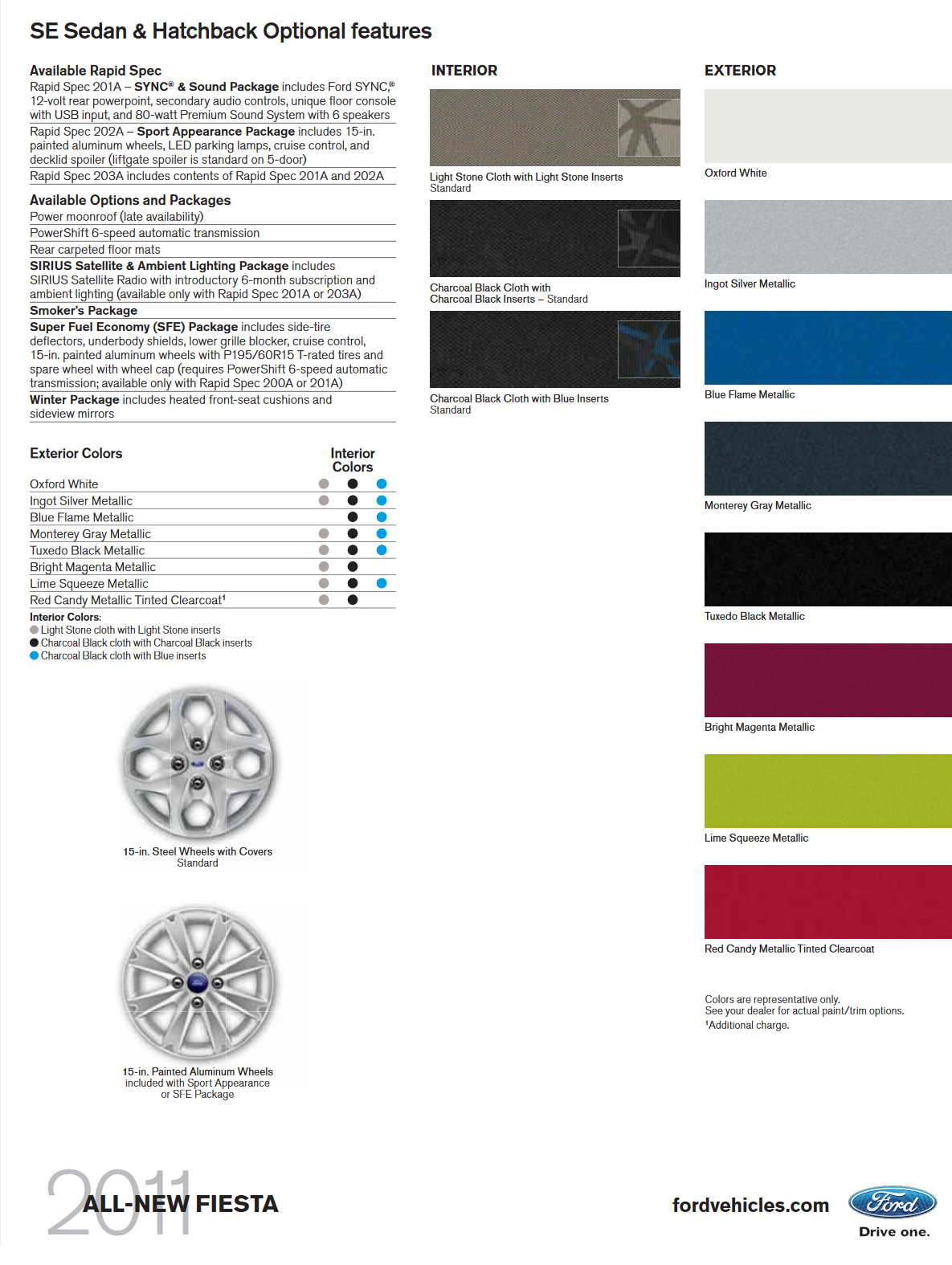 exterior color shades that the Ford Fiesta came in