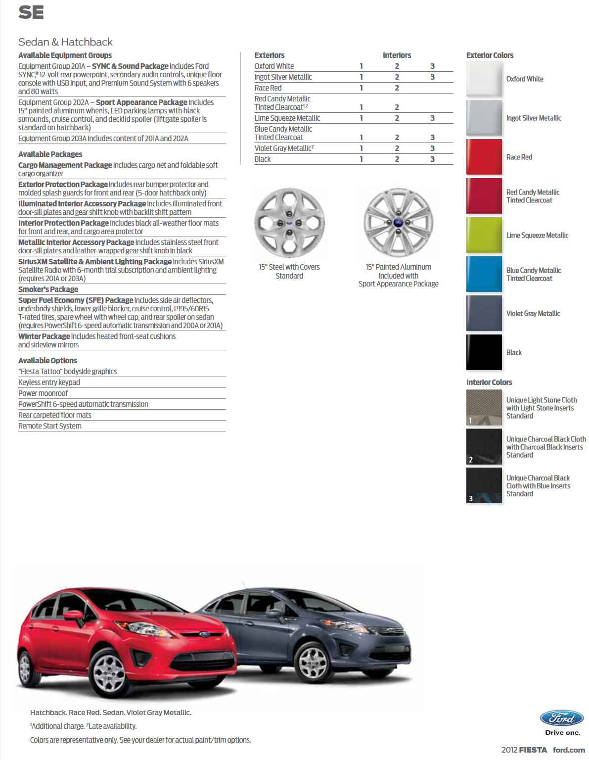 exterior color shades that the Ford Fiesta came in