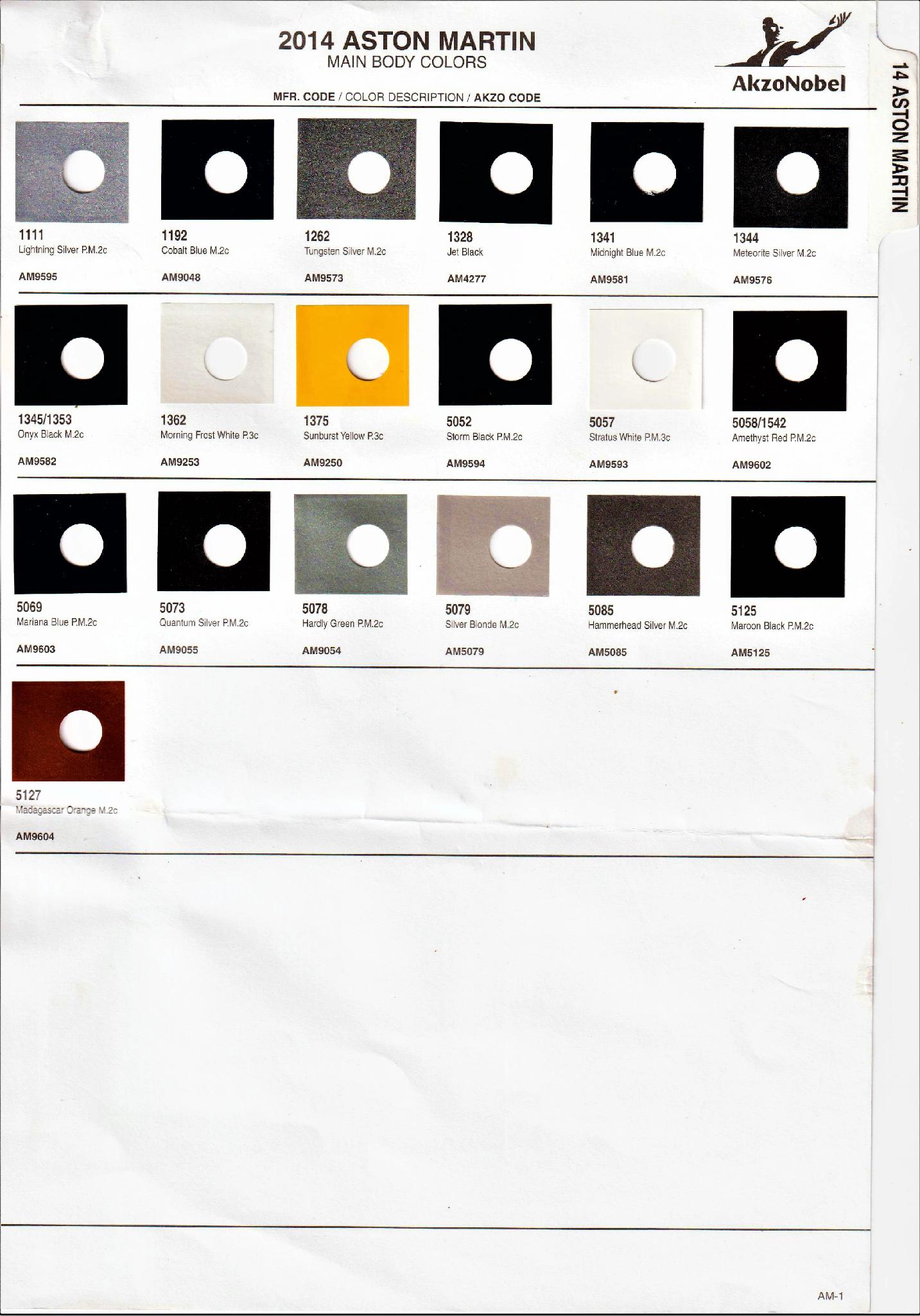 exterior color examples with their paint code