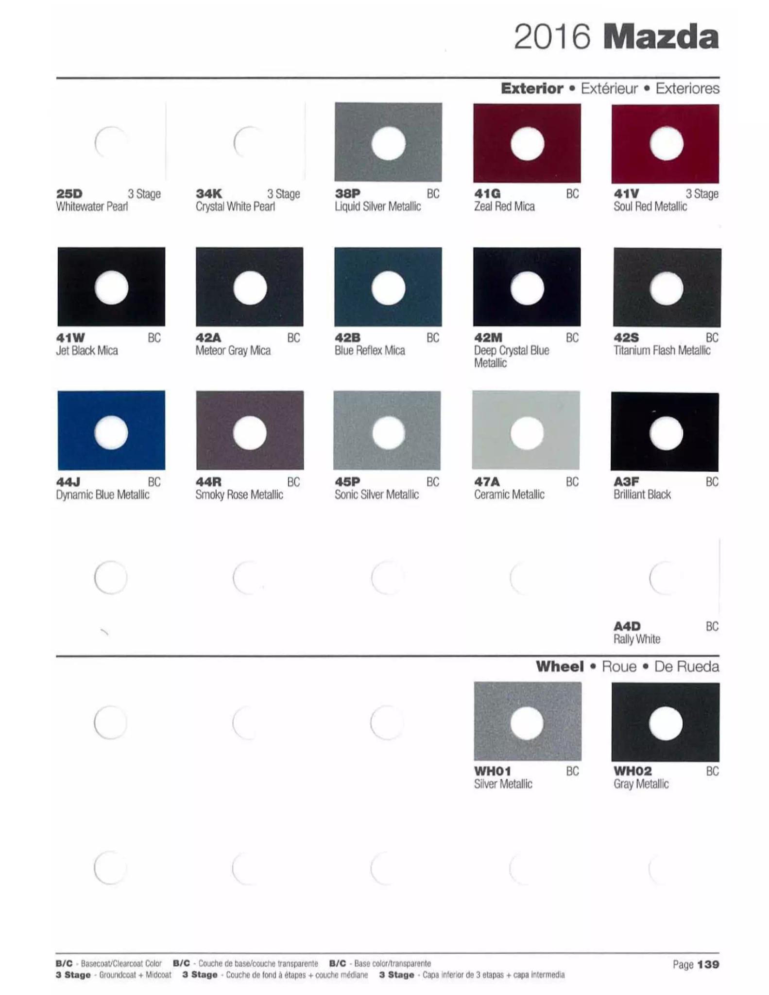 Paint color examples, their ordering codes, the oem color code, and vehicles the color was used on