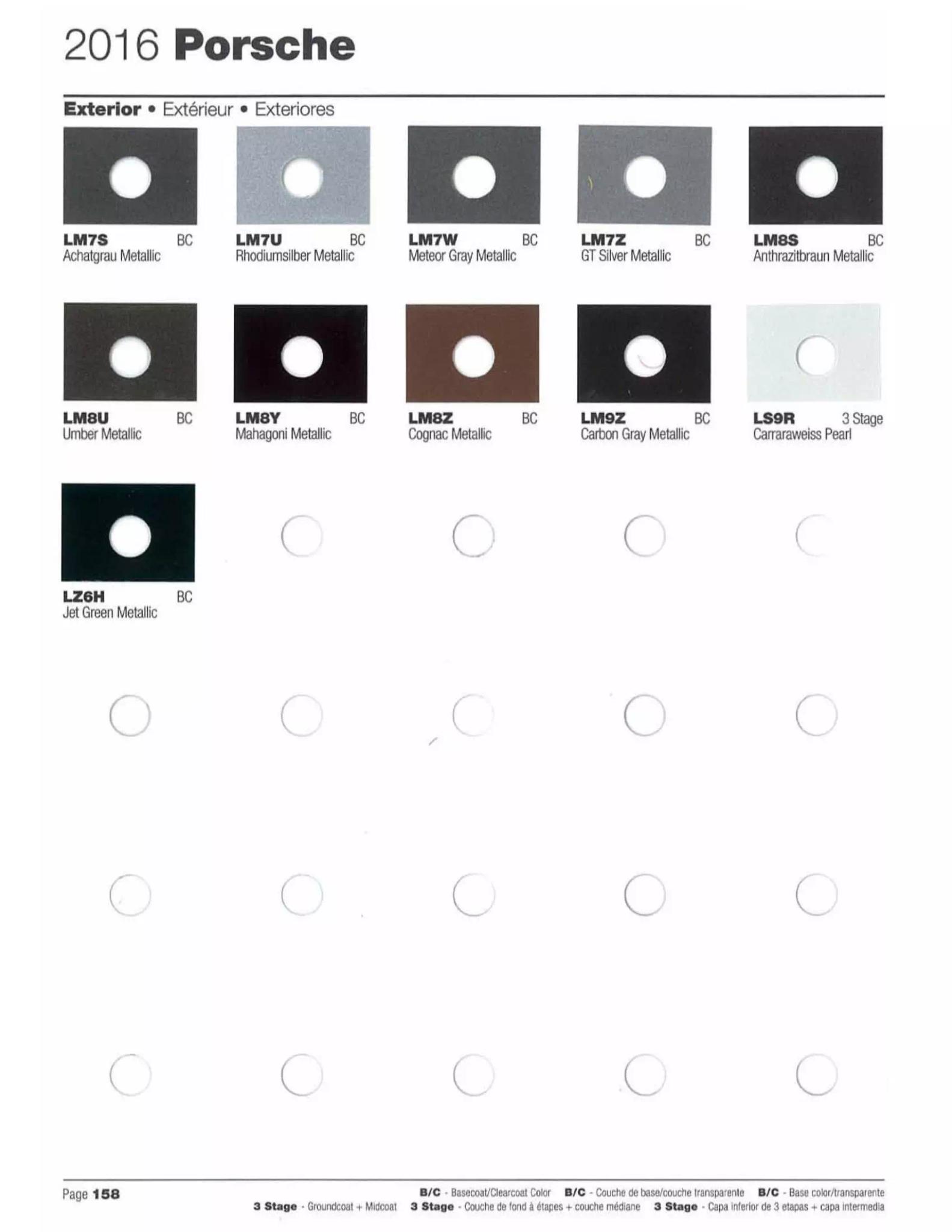 Exterior Colors Used on Porsche on 2016
