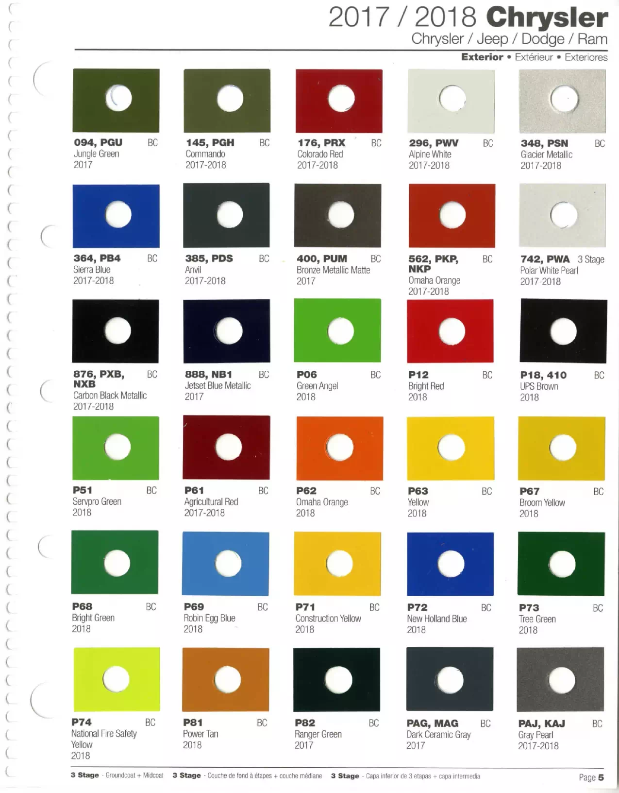 color codes, shades and color names