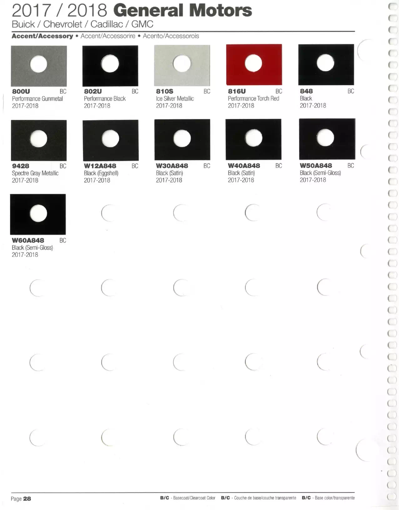 Paint color examples, their ordering codes, the oem color code, and vehicles the color was used on