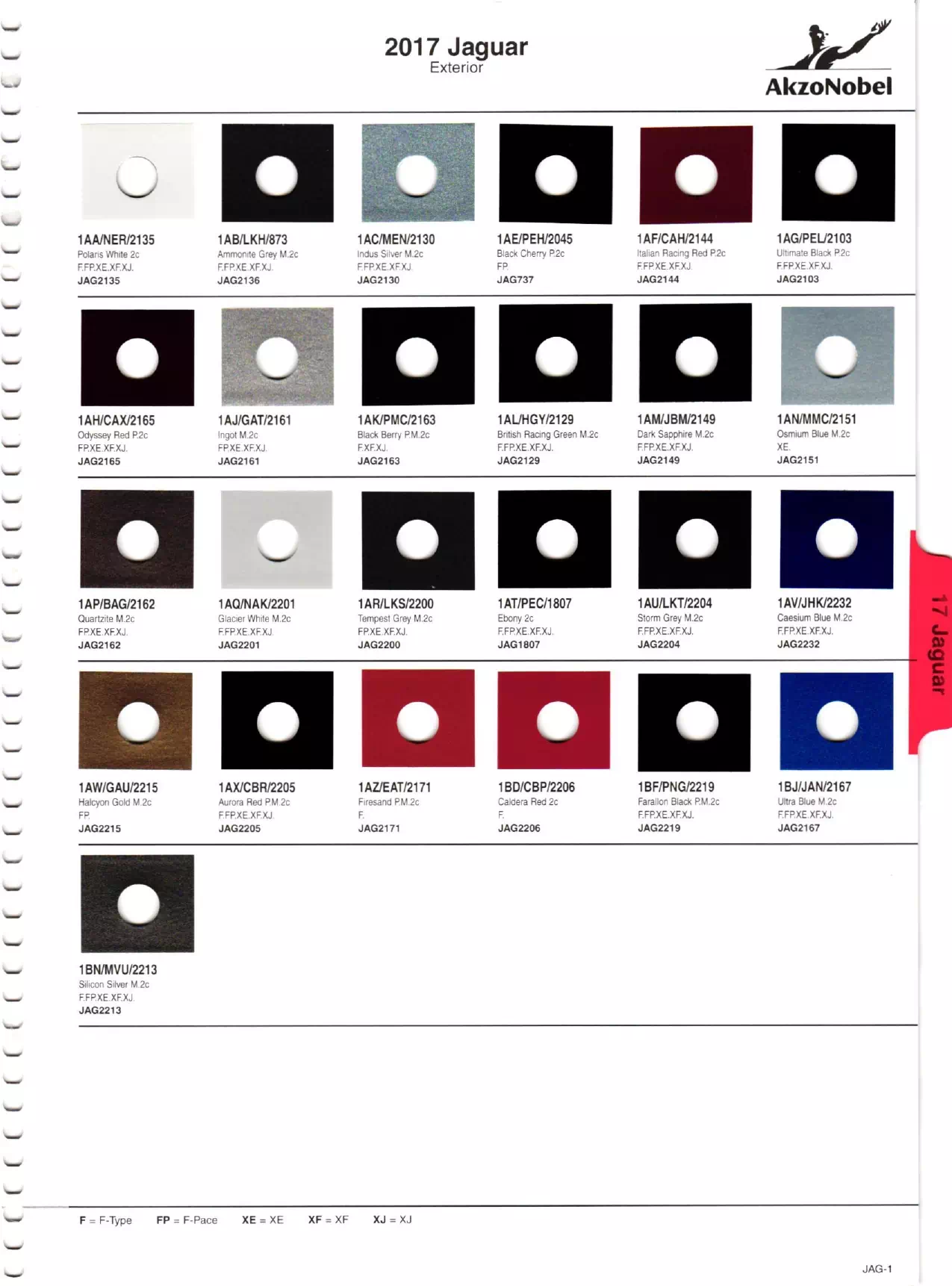 paint codes and color swatches