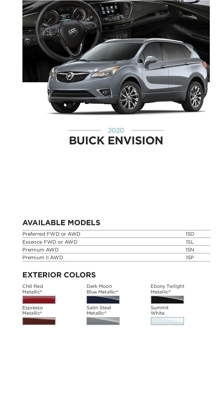 2020 GM Paint Codes and Color Chart.  Examples of the Colors used on the exterior of the vehicle.