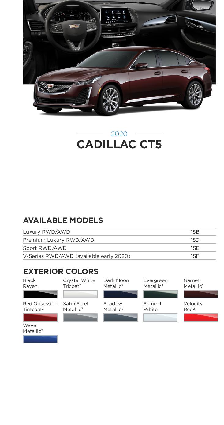 2020 GM Paint Codes and Color Chart.  Examples of the Colors used on the exterior of the vehicle.