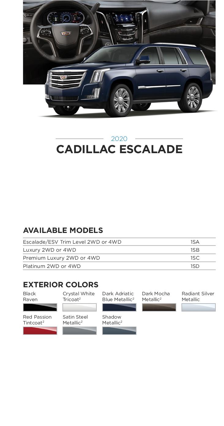 2020 GM Paint Codes and Color Chart.  Examples of the Colors used on the exterior of the vehicle.