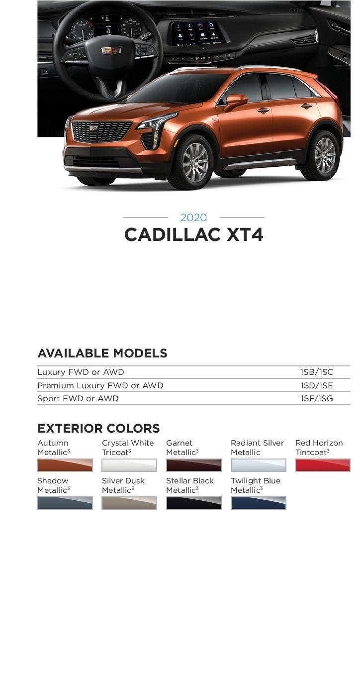 2020 GM Paint Codes and Color Chart.  Examples of the Colors used on the exterior of the vehicle.