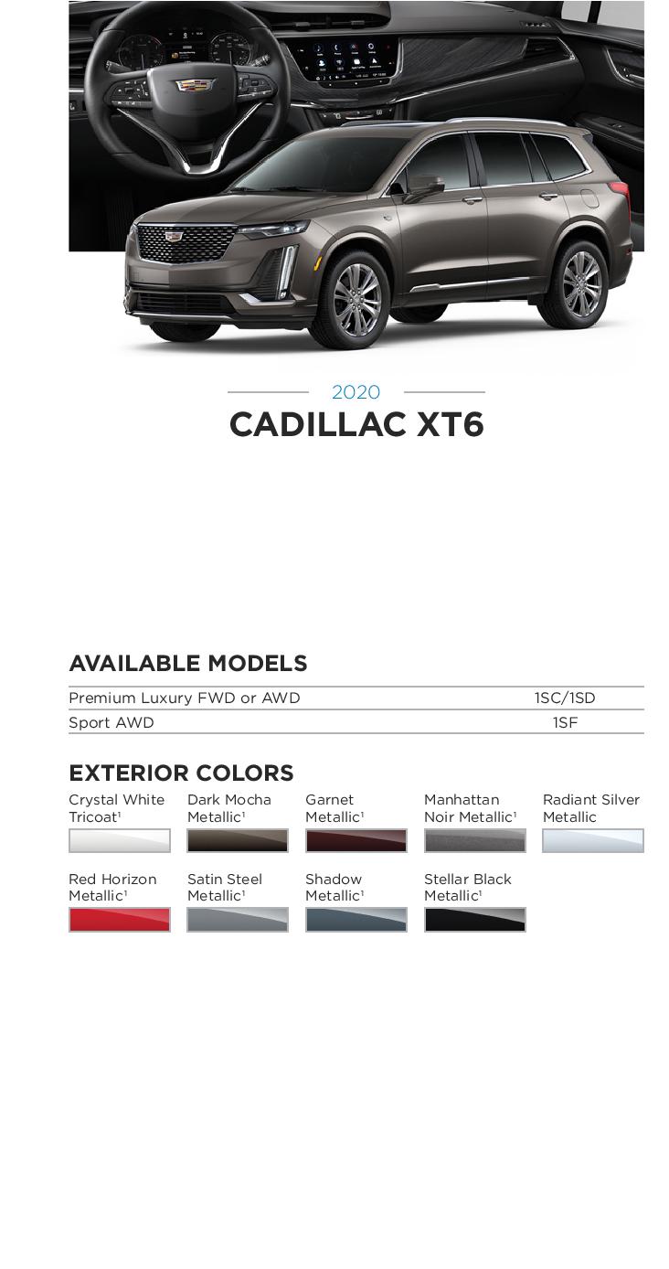 2020 GM Paint Codes and Color Chart.  Examples of the Colors used on the exterior of the vehicle.