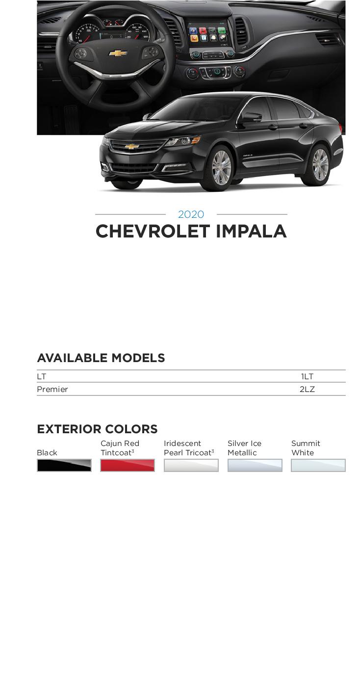 2020 GM Paint Codes and Color Chart.  Examples of the Colors used on the exterior of the vehicle.