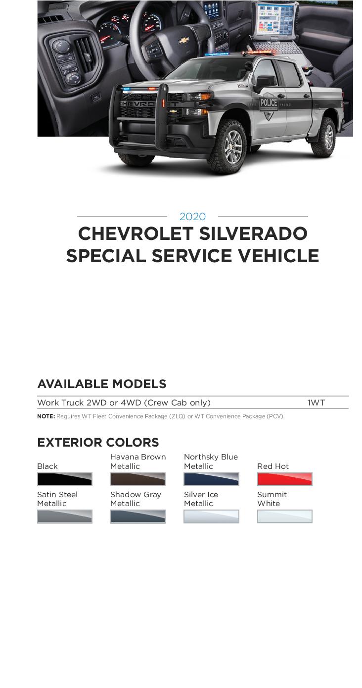 2020 GM Paint Codes and Color Chart.  Examples of the Colors used on the exterior of the vehicle.