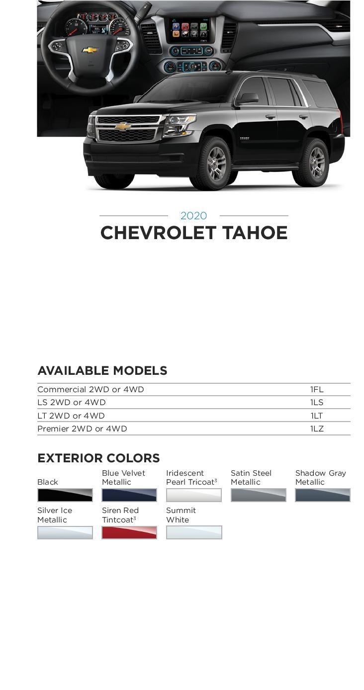 2020 GM Paint Codes and Color Chart.  Examples of the Colors used on the exterior of the vehicle.