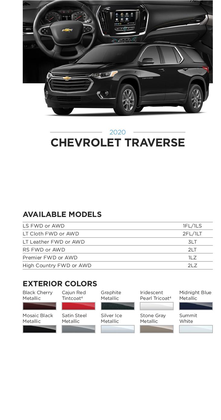 2020 GM Paint Codes and Color Chart.  Examples of the Colors used on the exterior of the vehicle.