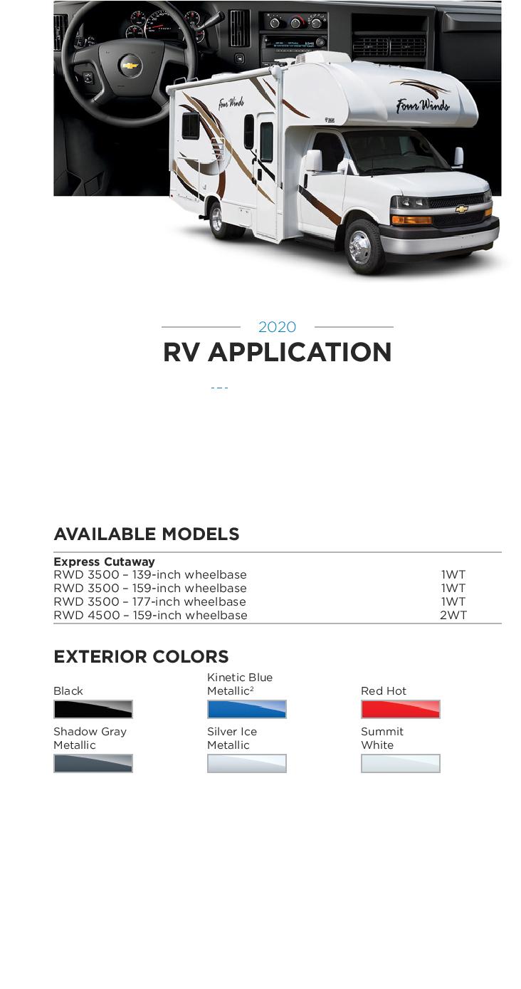 2020 GM Paint Codes and Color Chart.  Examples of the Colors used on the exterior of the vehicle.