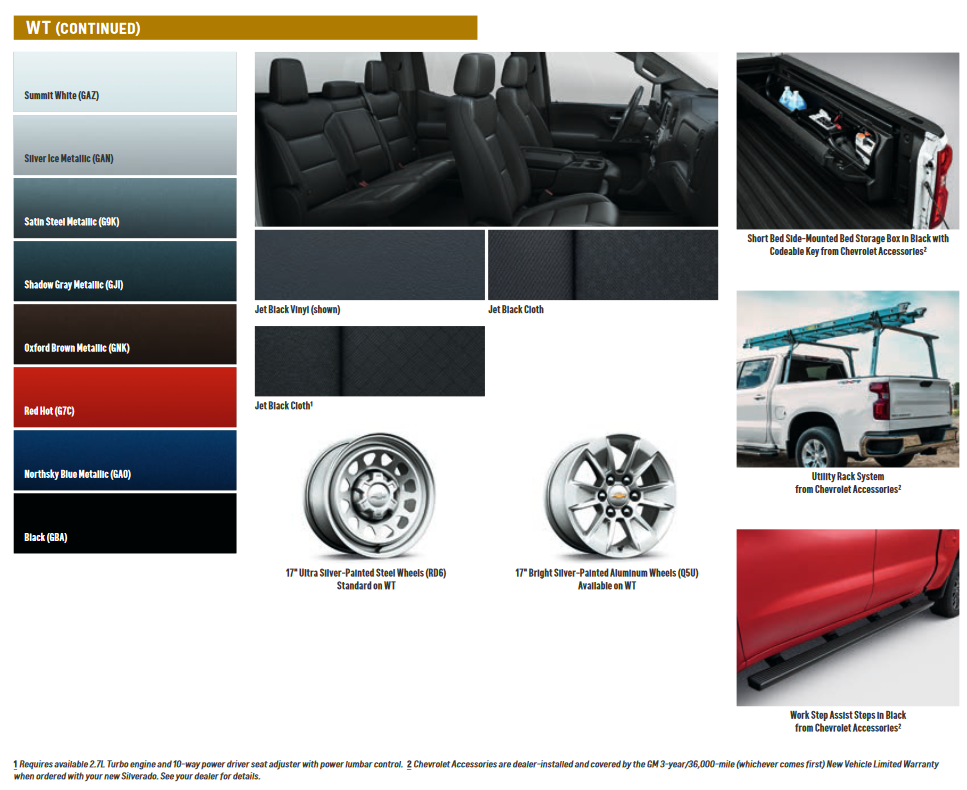 paint colors used on the exterior of chevrolet silverado trucks