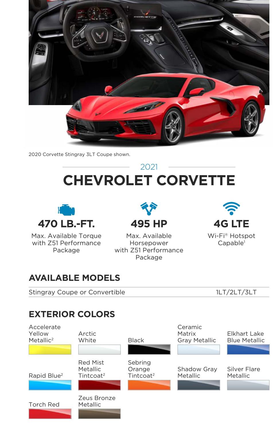 Models and Paint Colors used for this Chevy Vehicle in 2021