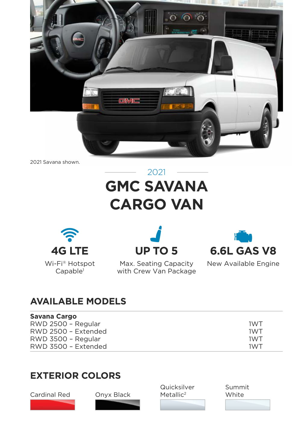 Models and Paint Colors used for this GMC Vehicle in 2021