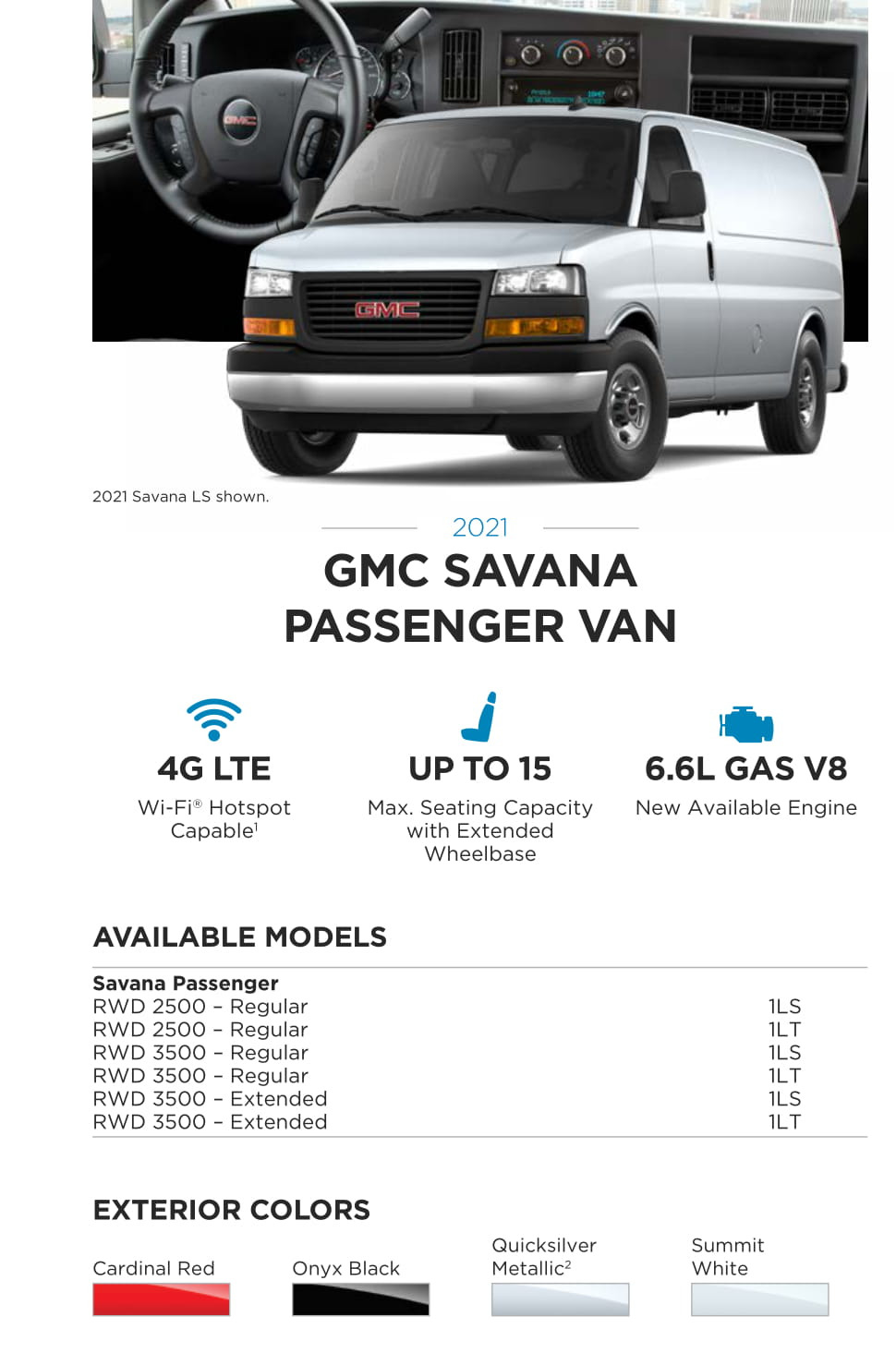 Models and Paint Colors used for this GMC Vehicle in 2021