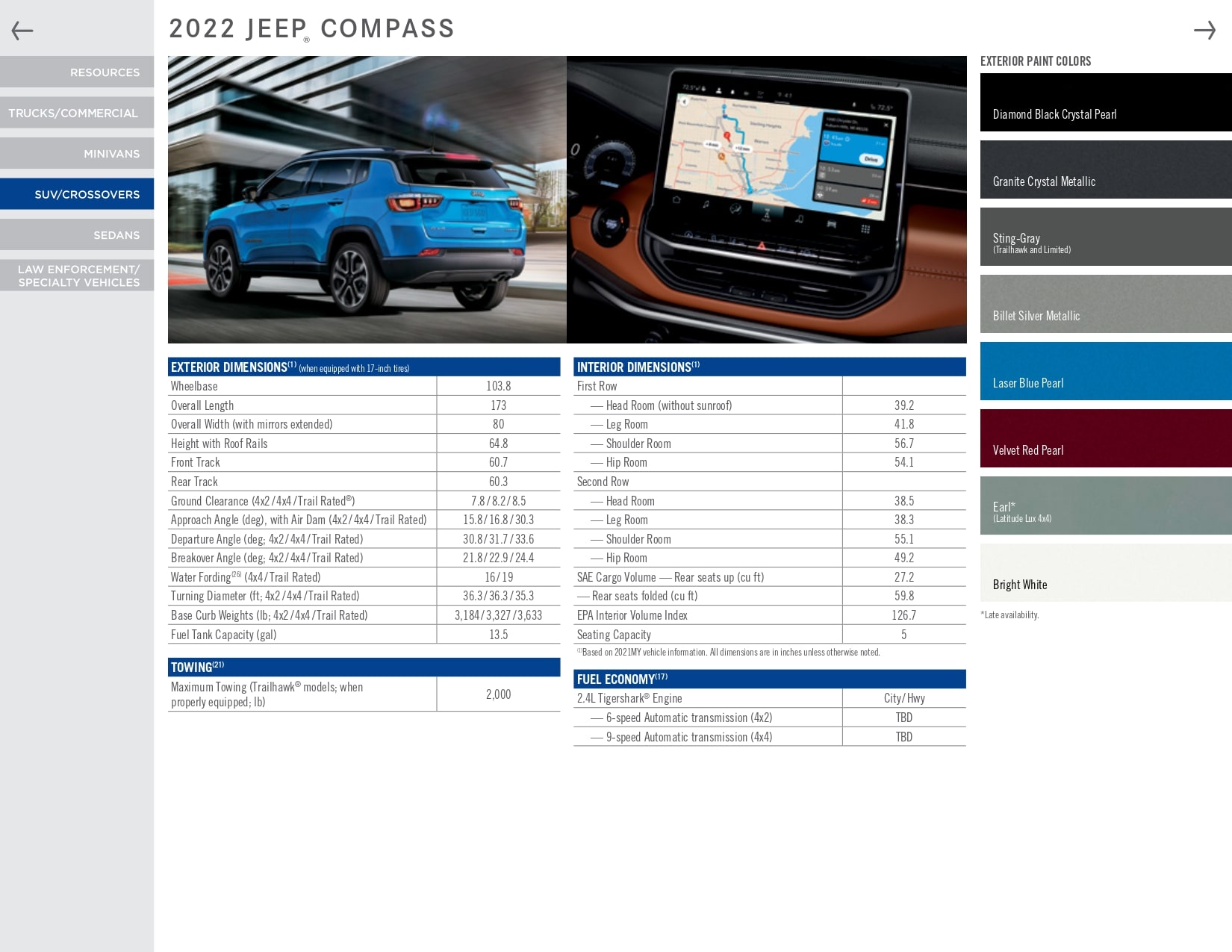 For the 2022 year color shades and examples of the exterior color of the jeep model.