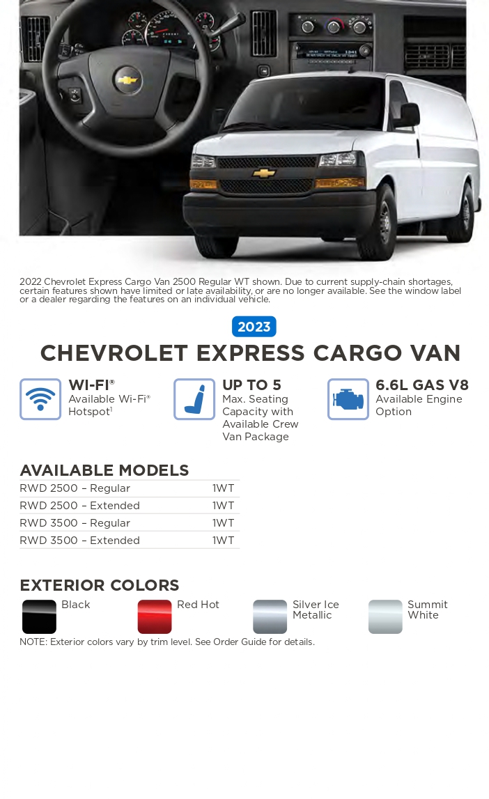 2023 Chevrolet vehicle example and exterior colors that come on the vehicle