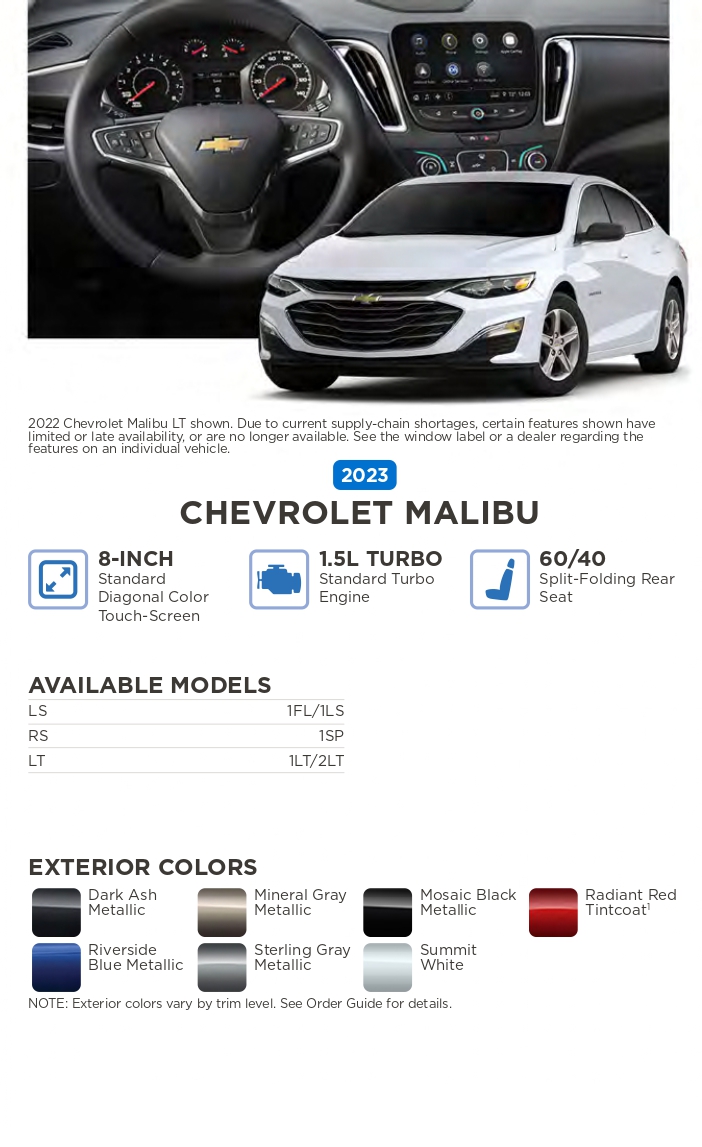 2023 Chevrolet vehicle example and exterior colors that come on the vehicle