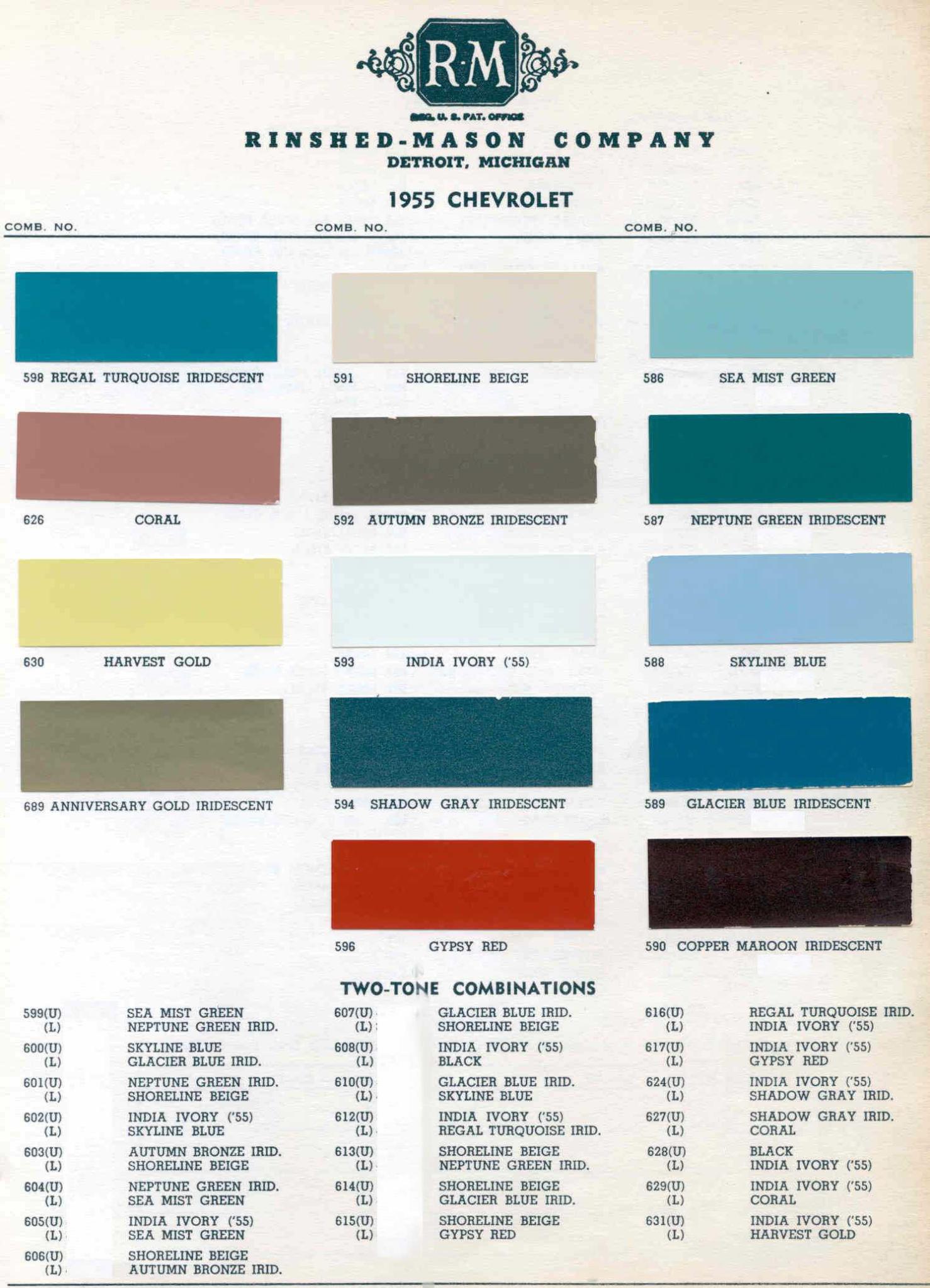 Paint Codes and Color Swatches used by Chevrolet on Vehicles