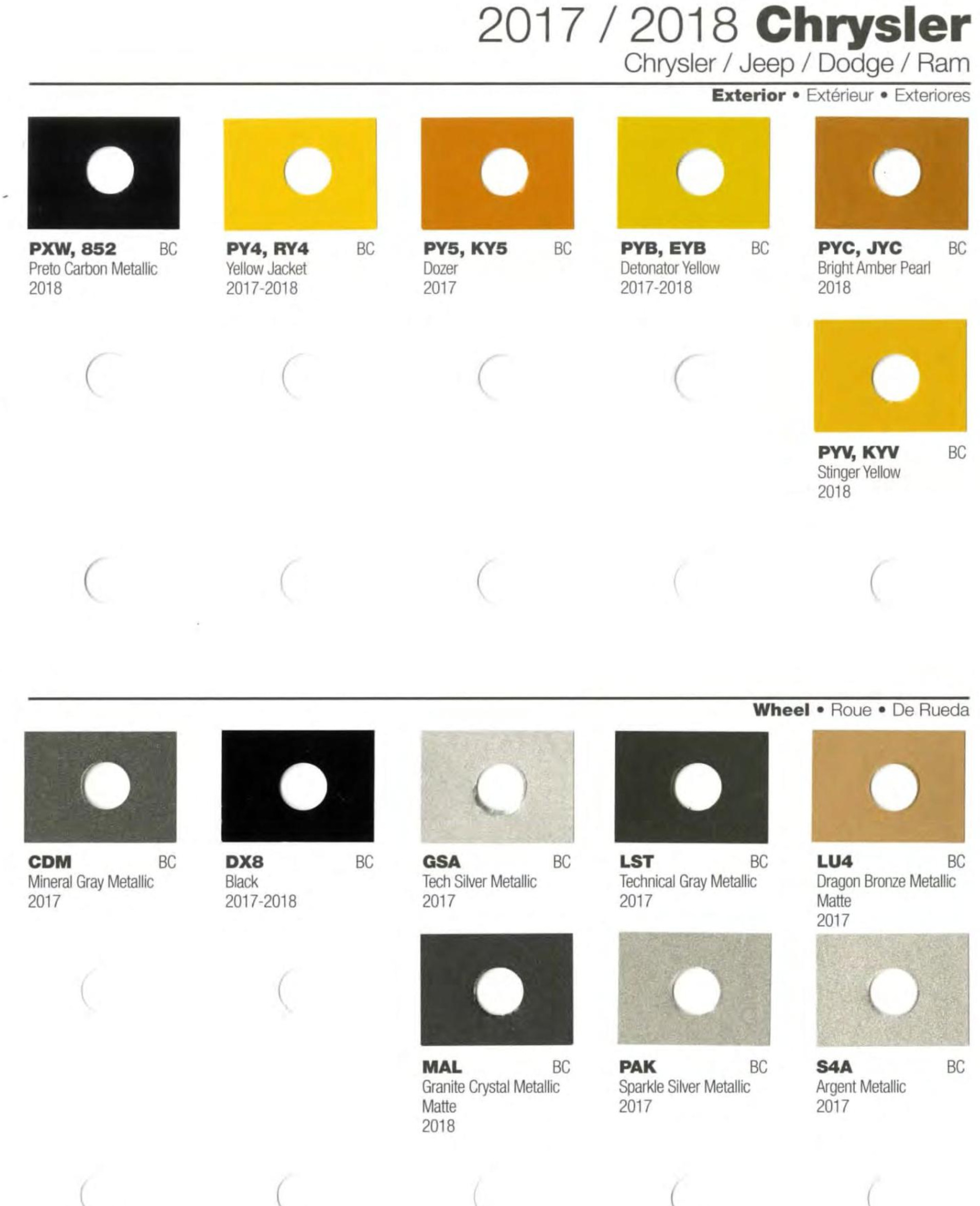 Chrysler (Color) Code Chart