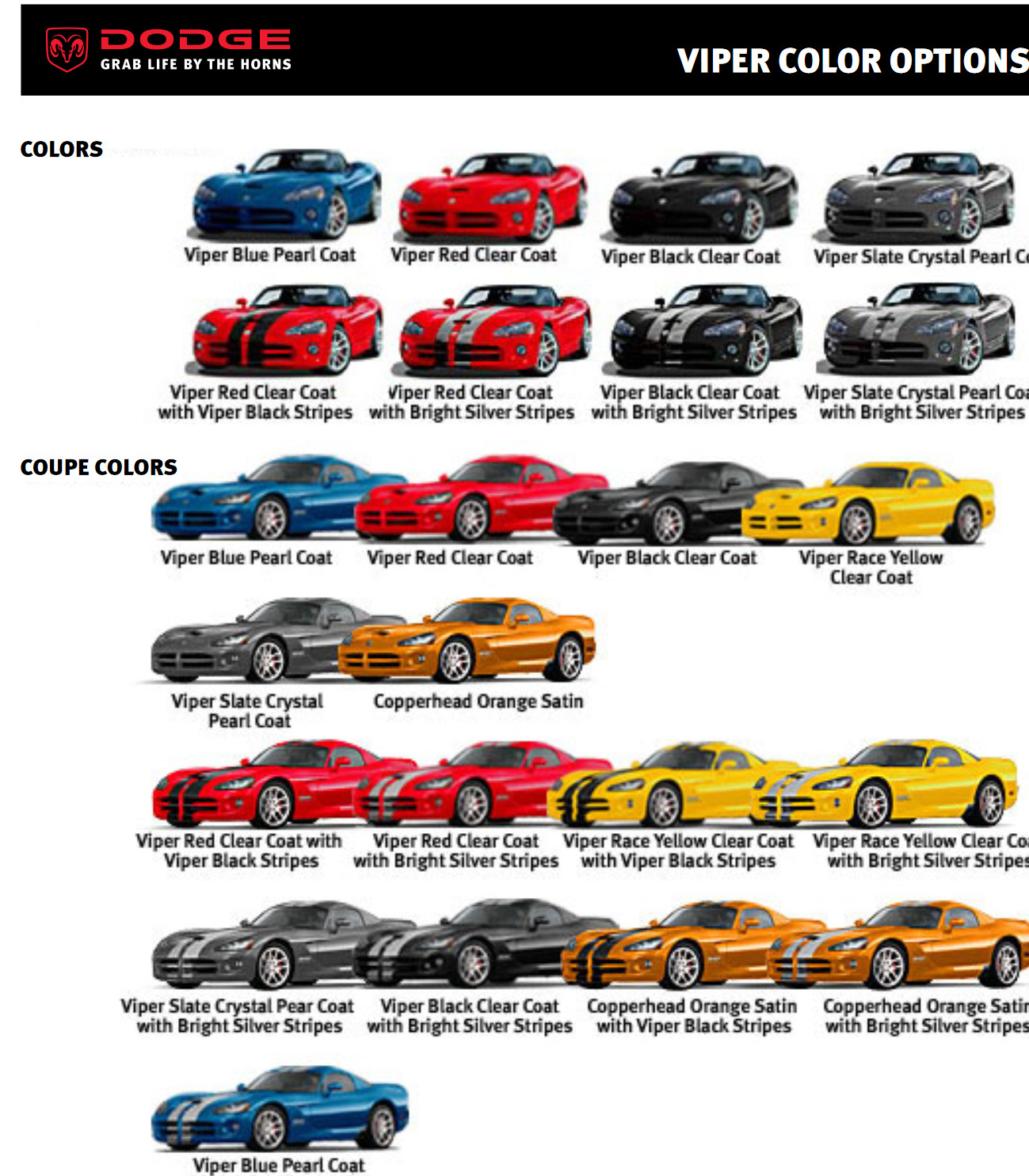 different color dodge vipers