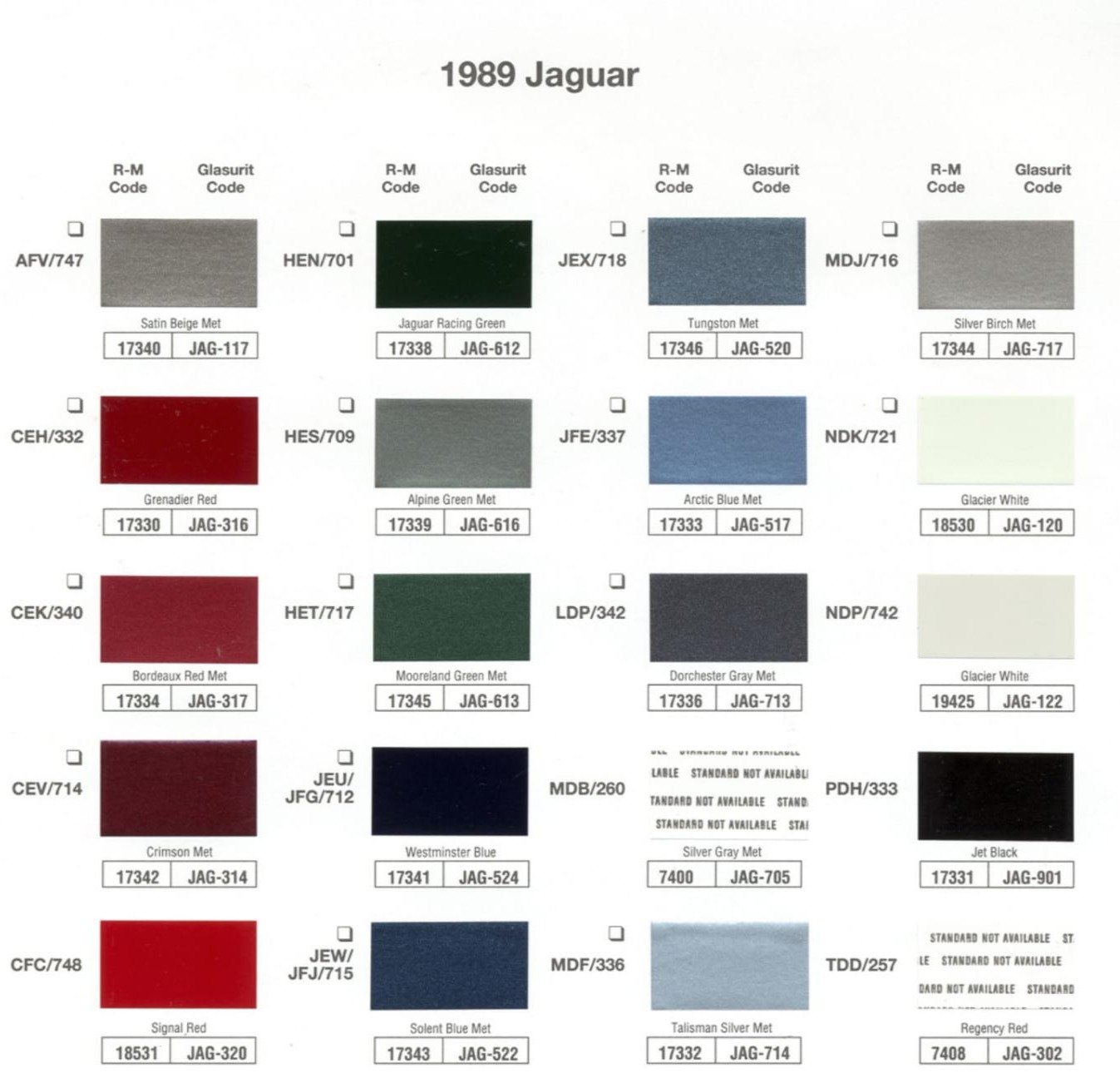 Jag paint codes