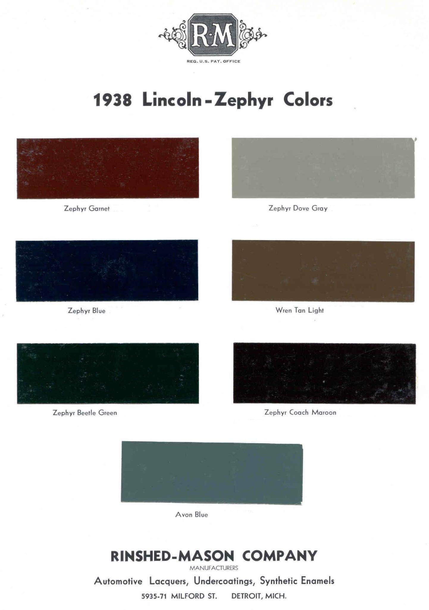 Paint Colors used on the Exterior of Lincoln