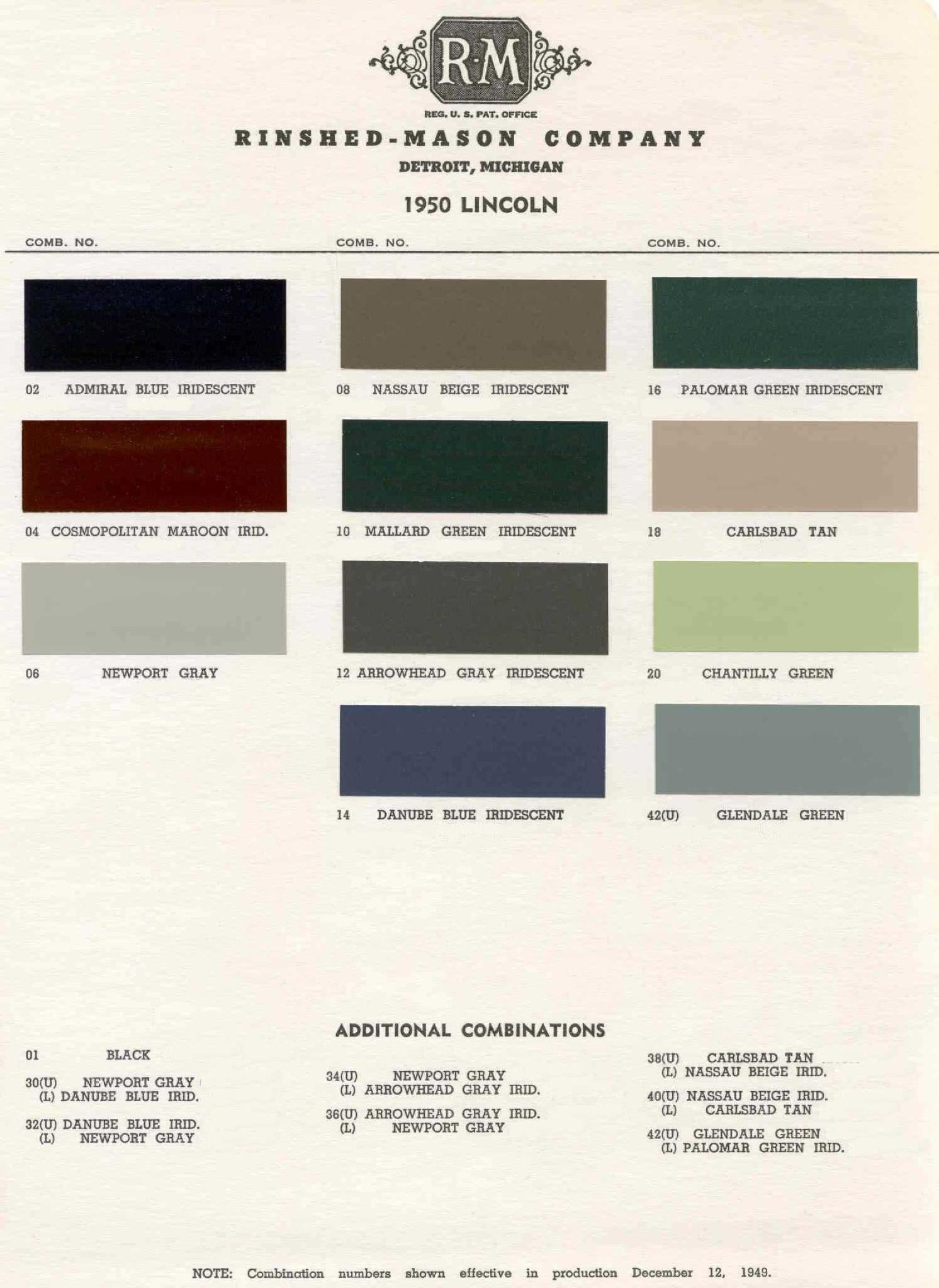 Paint Colors used on the Exterior of Lincoln