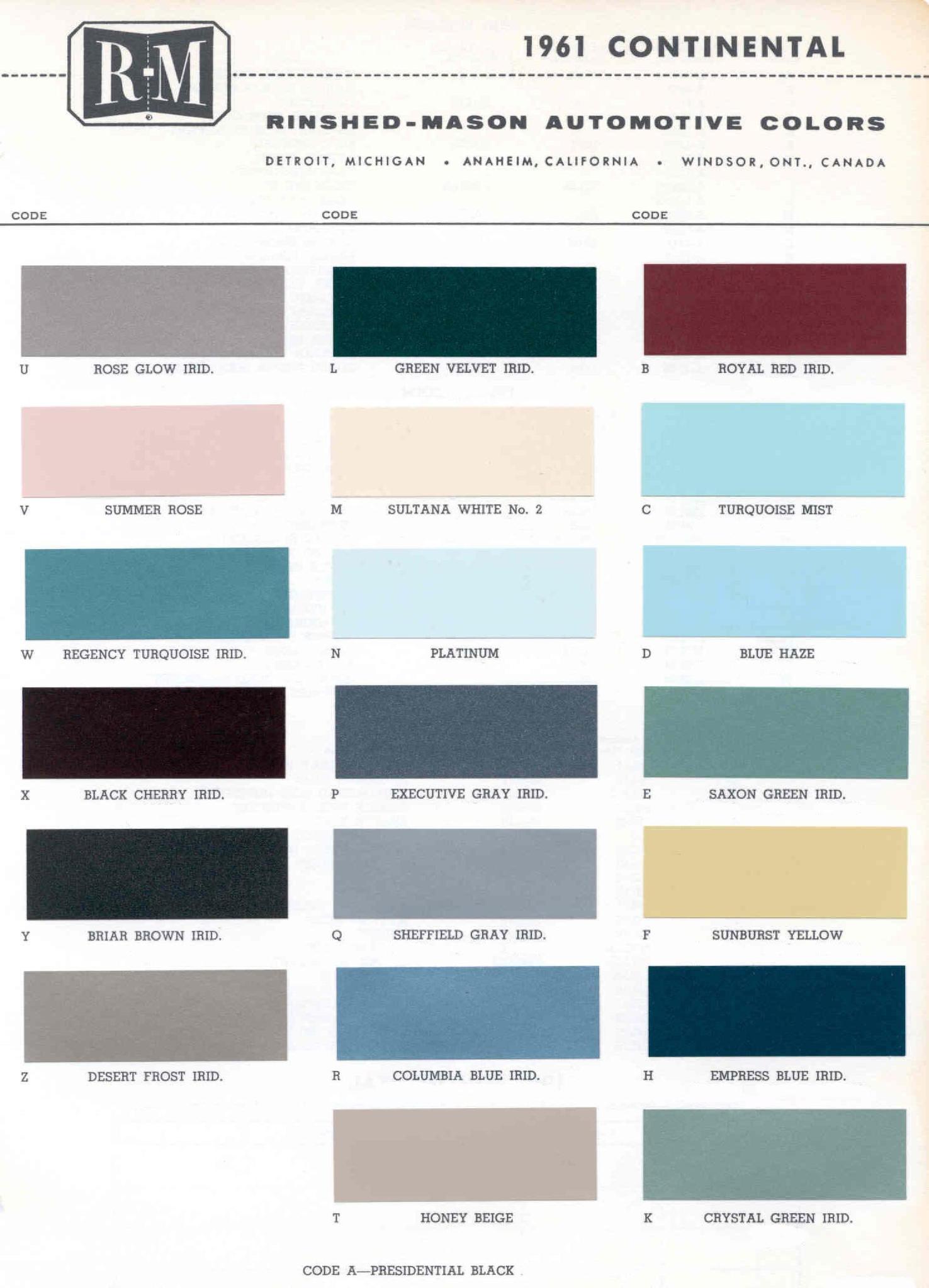 Paint Colors used on the Exterior of Lincoln