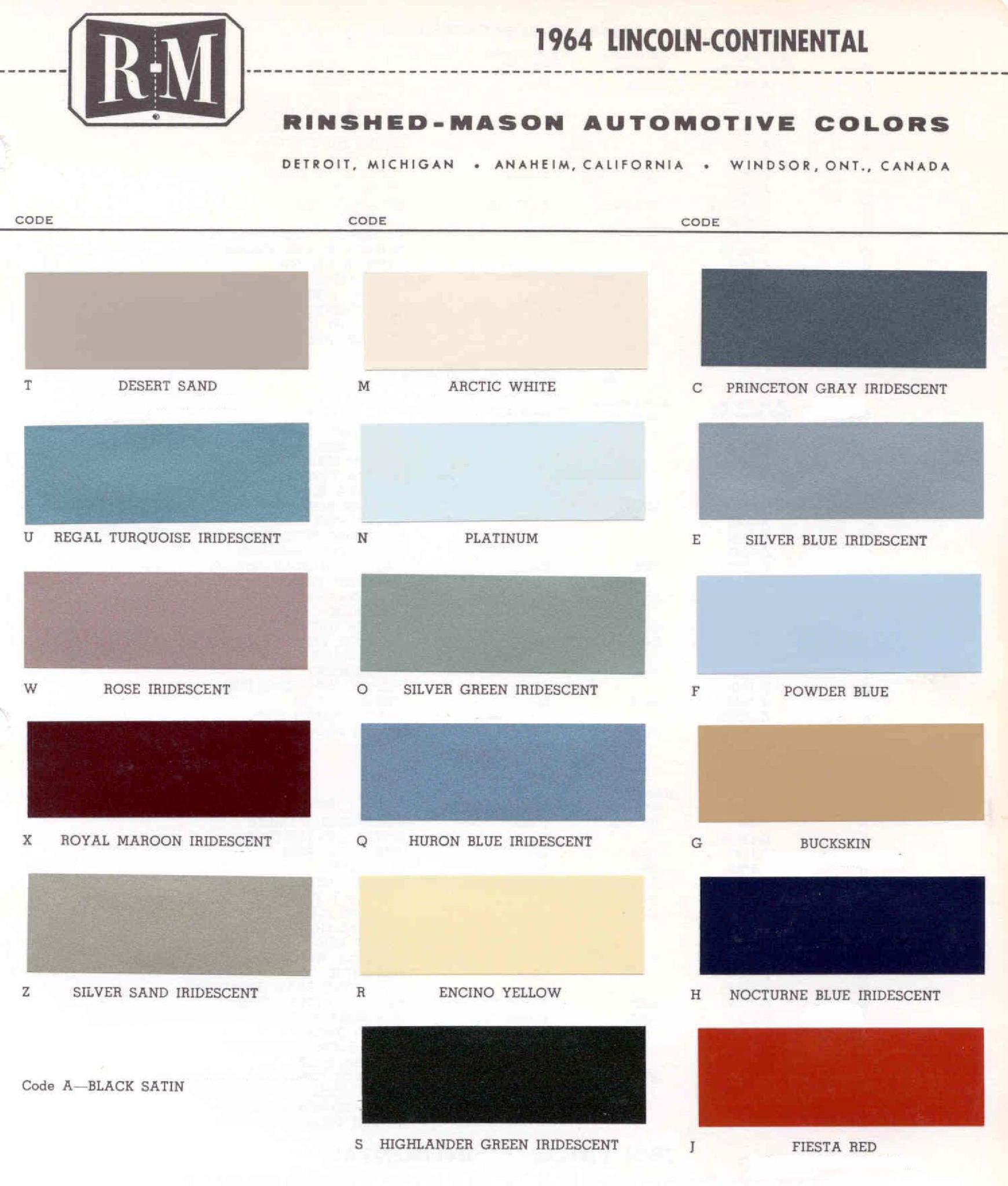 Paint Colors used on the Exterior of Lincoln