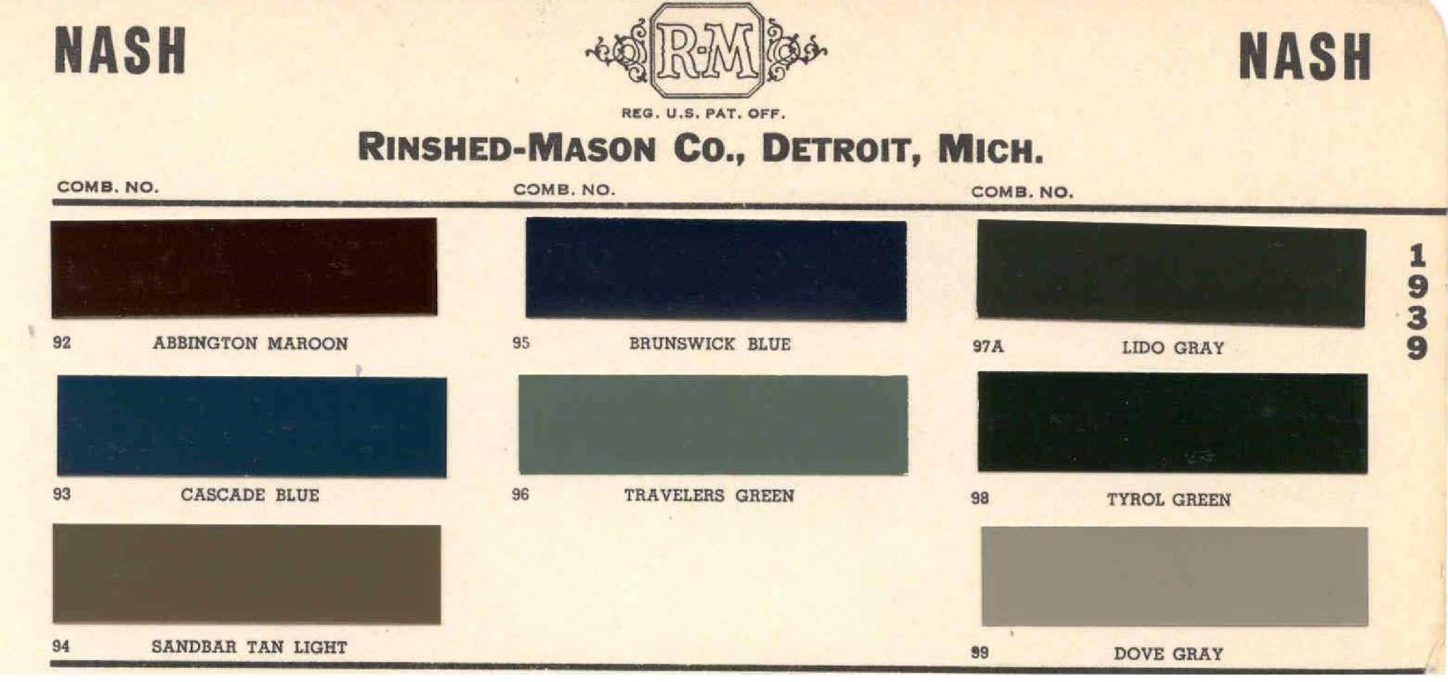 Colors and Codes used on Exterior Vehicles