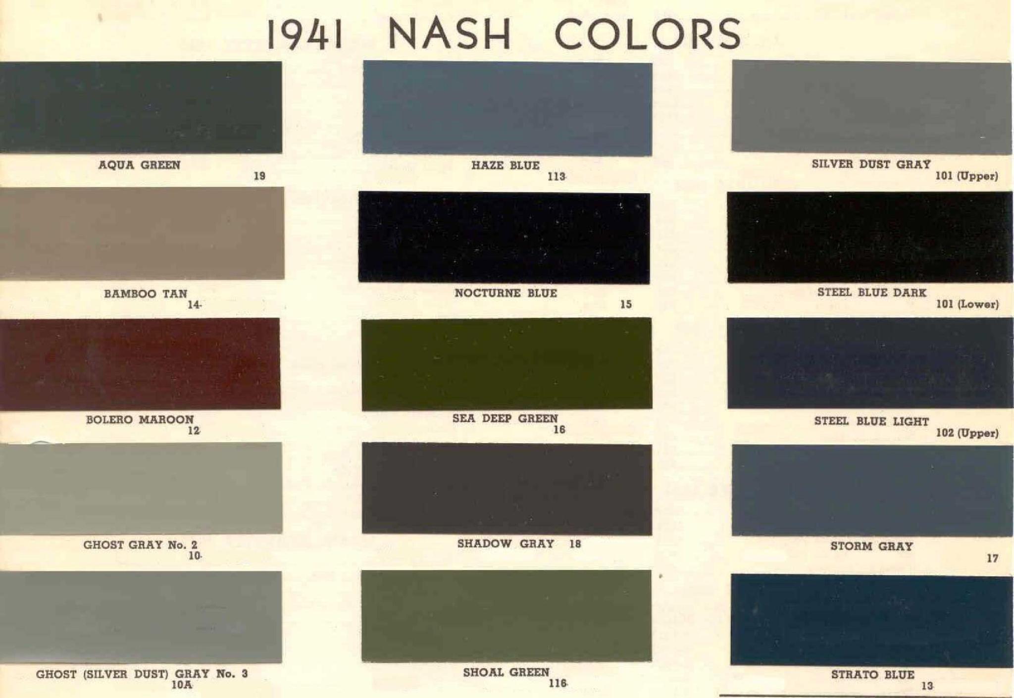 Colors and Codes used on Exterior Vehicles